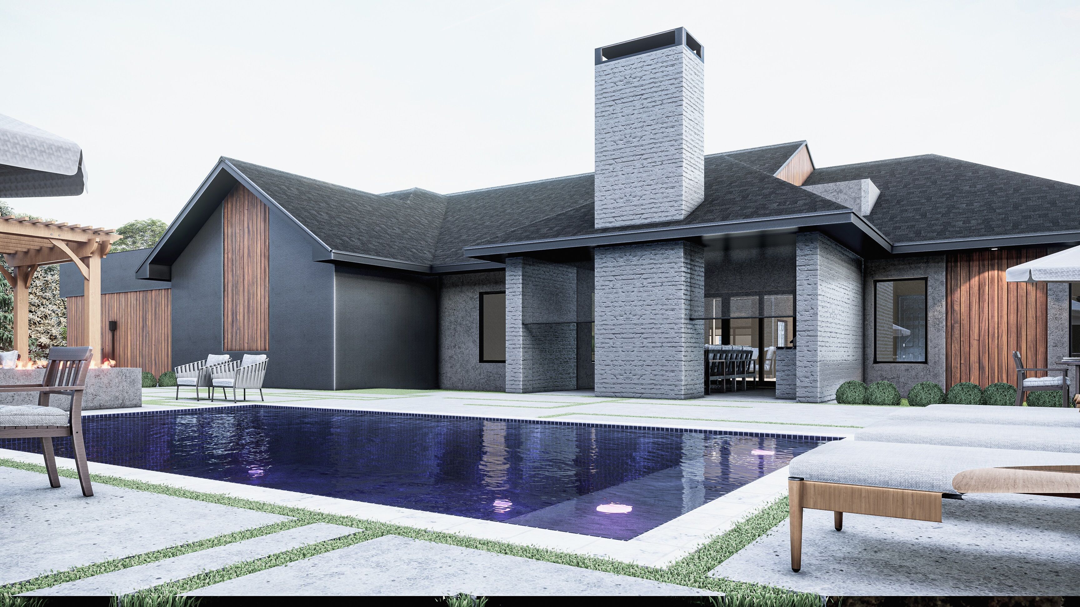 Modern House Stl-dae Digital File 3D print model_10