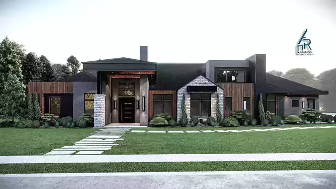 Modern House Stl-dae Digital File 3D print model