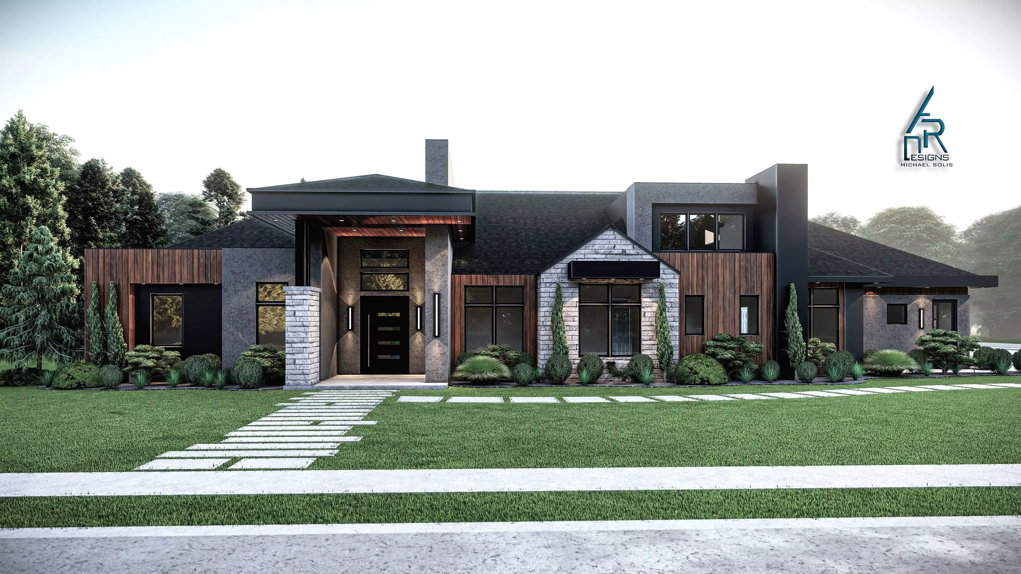 Modern House Stl-dae Digital File 3D print model_0