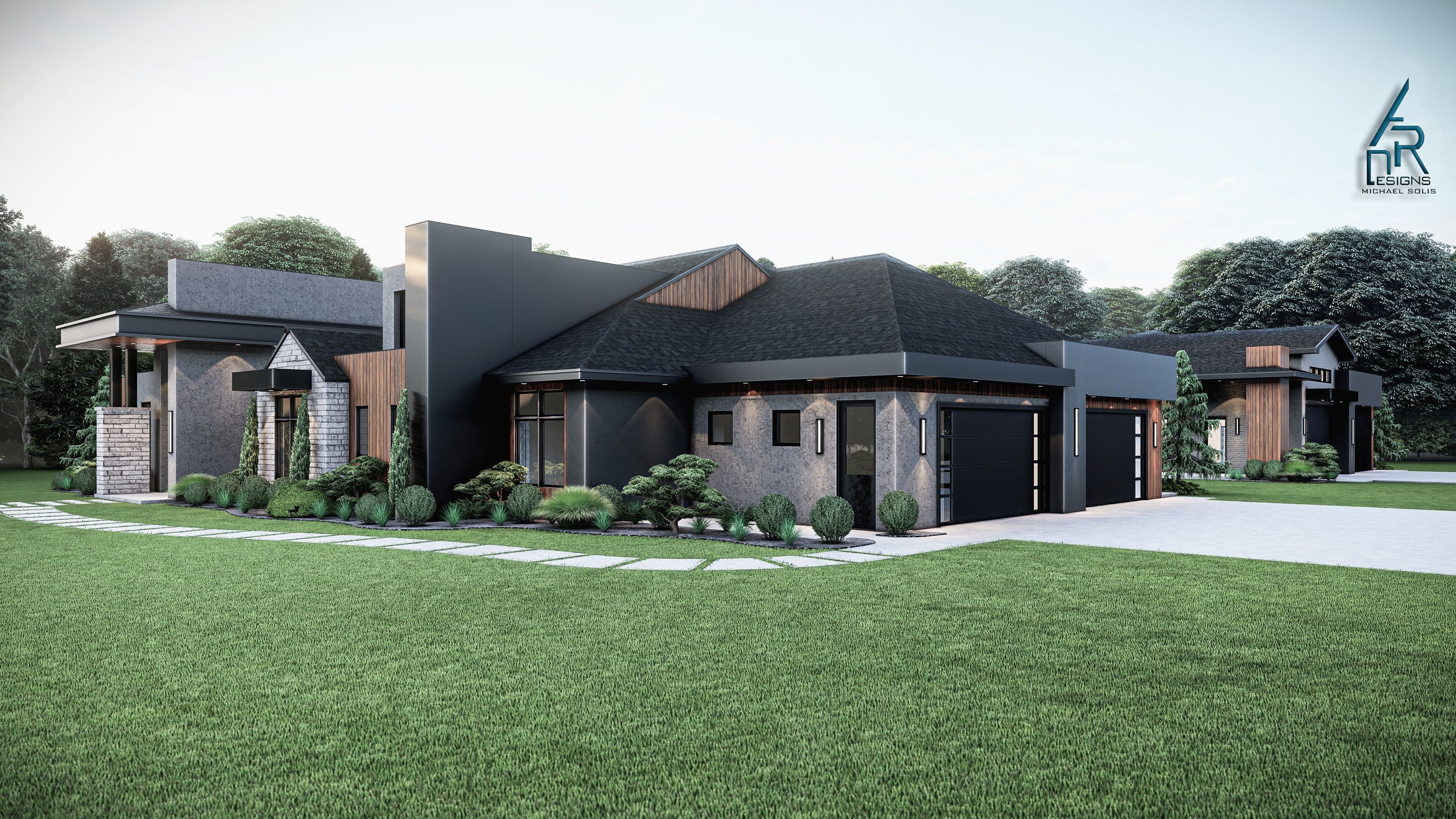 Modern House Stl-dae Digital File 3D print model_3