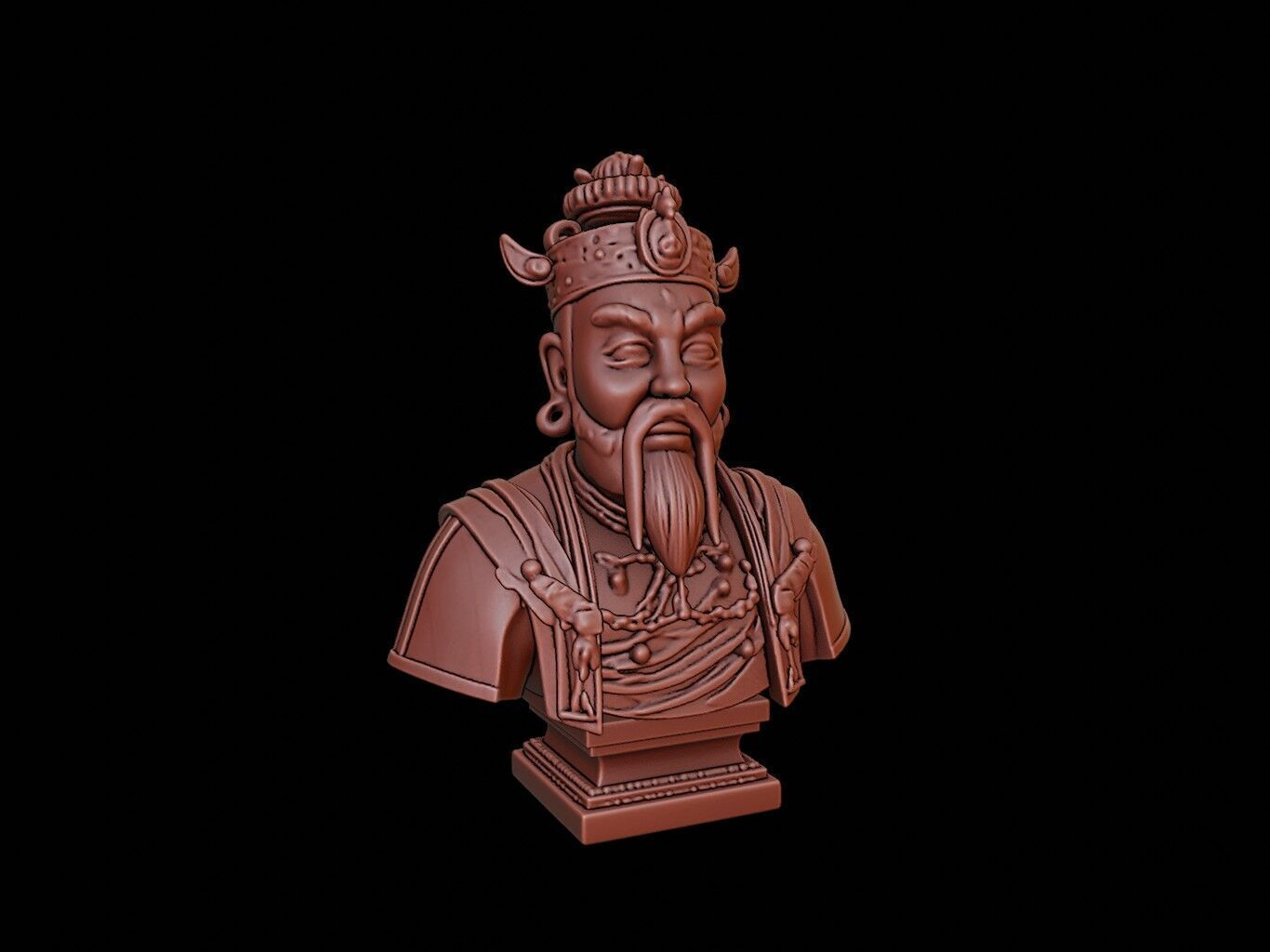 Chinese Emperor Bust 3D print model_1