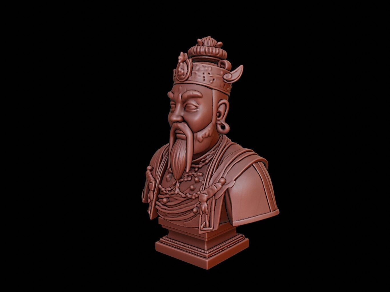 Chinese Emperor Bust 3D print model_2