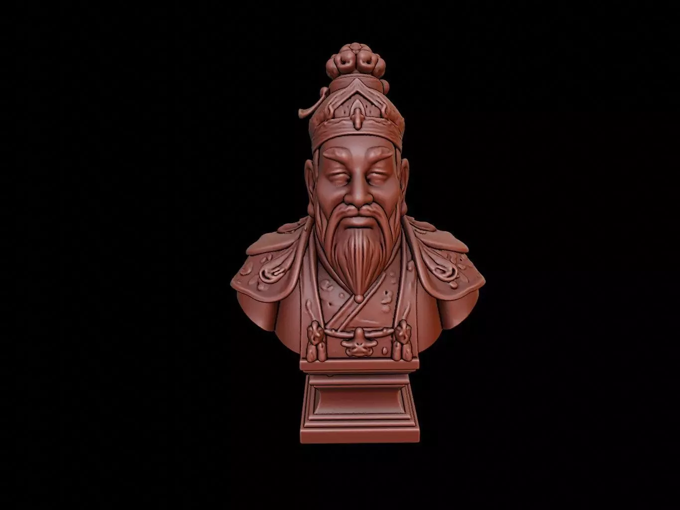 Chinese Emperor Bust 3D print model_0