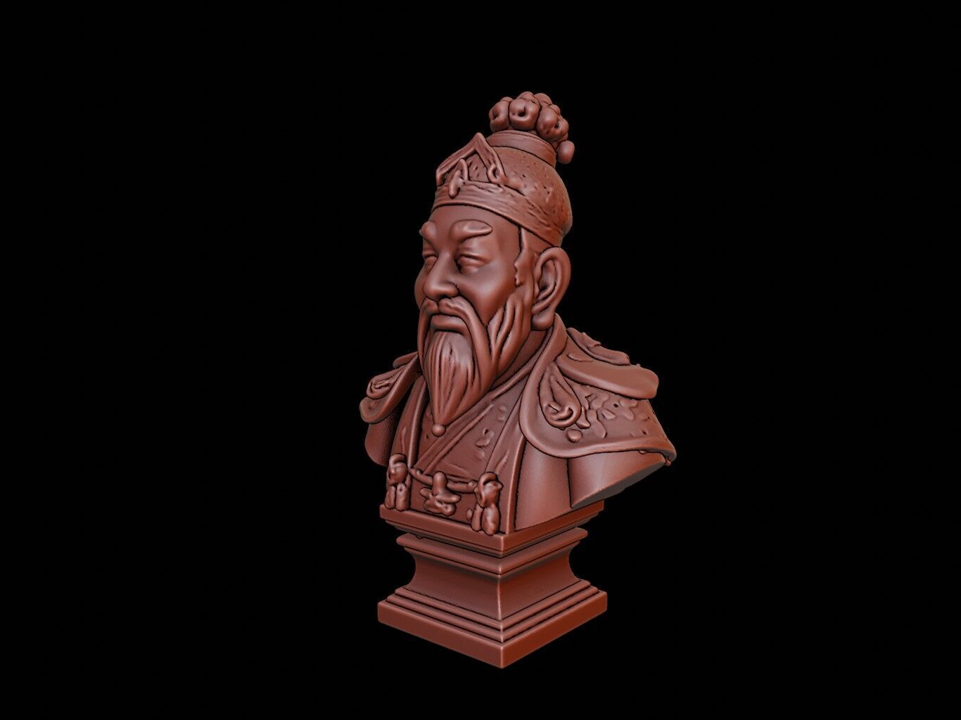 Chinese Emperor Bust 3D print model_2