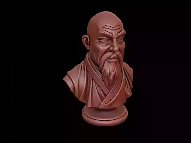 Chinese Monk Bust