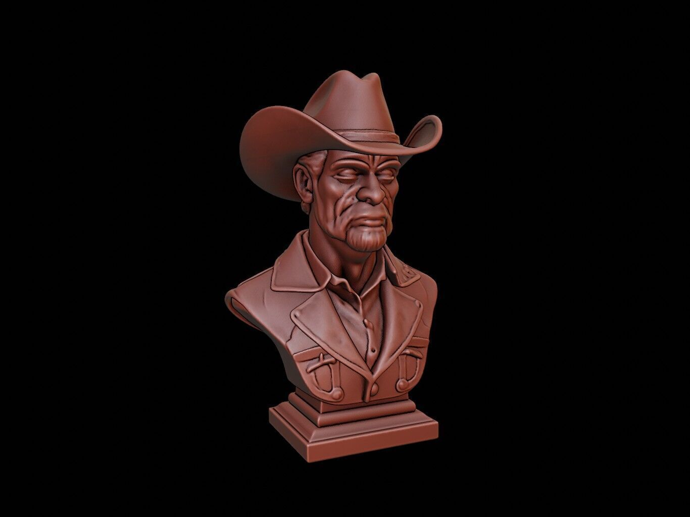 Cowboy Bust 3D print model_1
