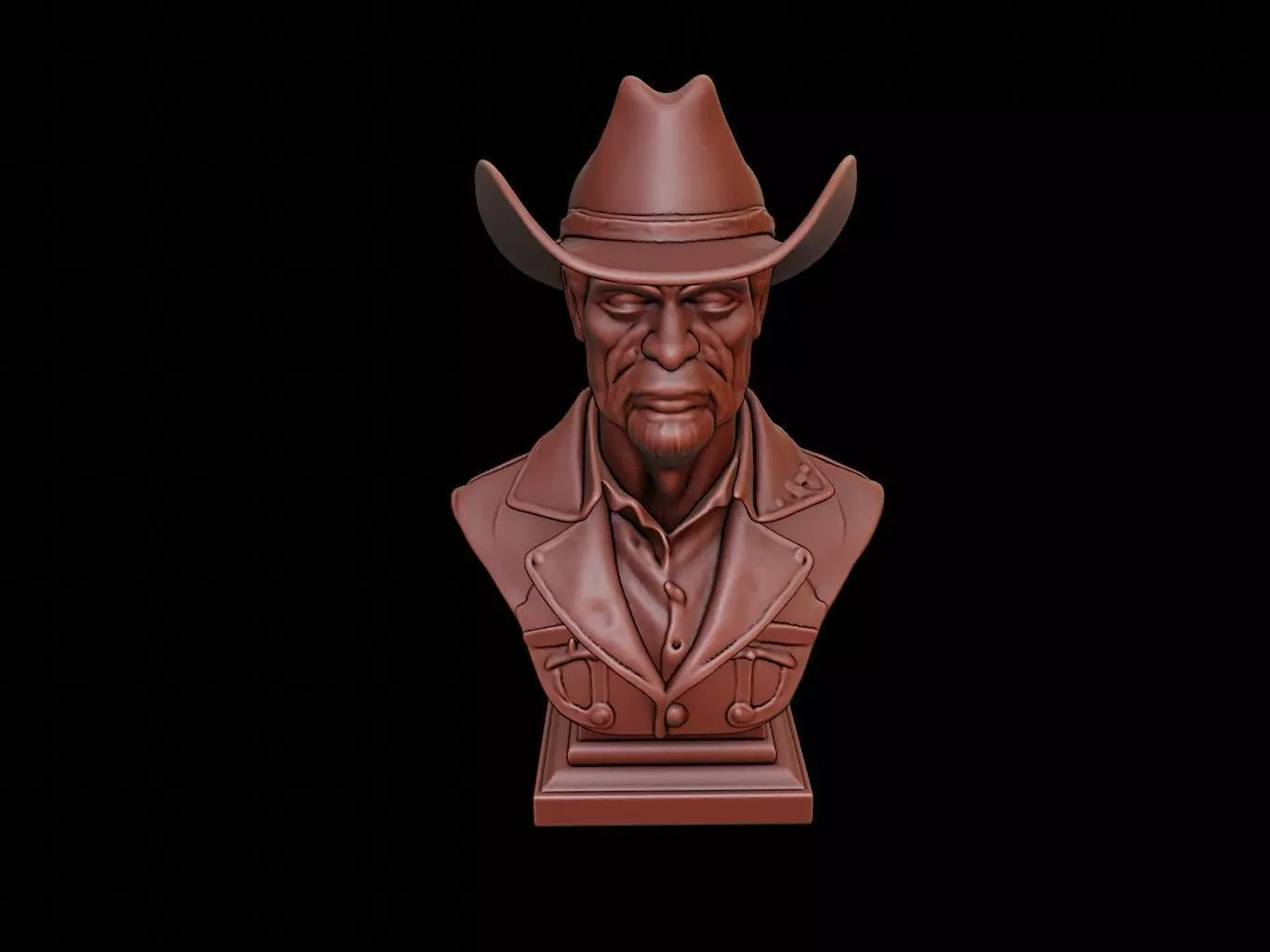 Cowboy Bust 3D print model_0