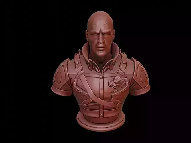 Cyberpunk Mercenary Bust