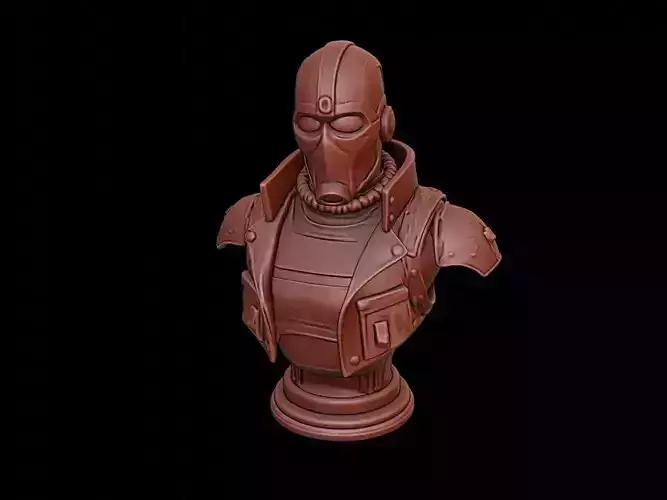 Cyberpunk Mercenary Bust