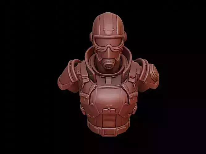 Cyberpunk Mercenary Bust