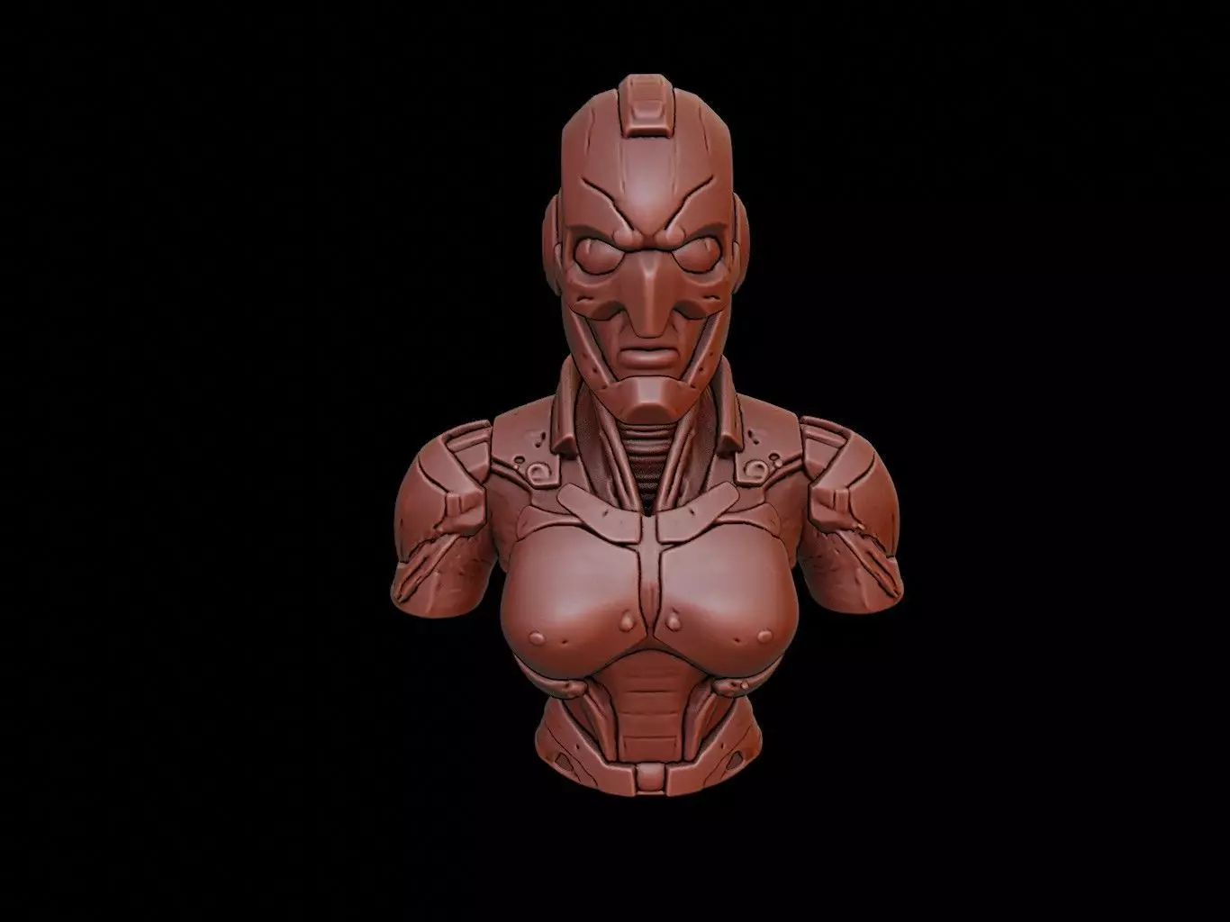 Cyborg Bust 3D print model_0