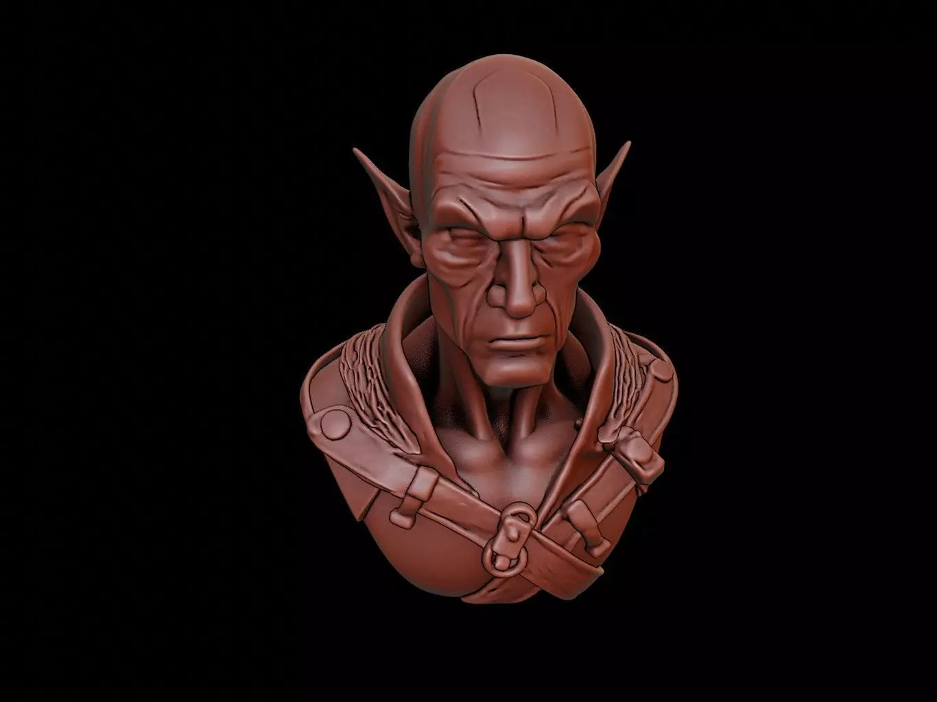 Dark Elf Bust 3D print model