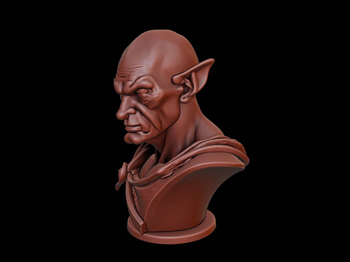 Dark Elf Bust 3D print model_2