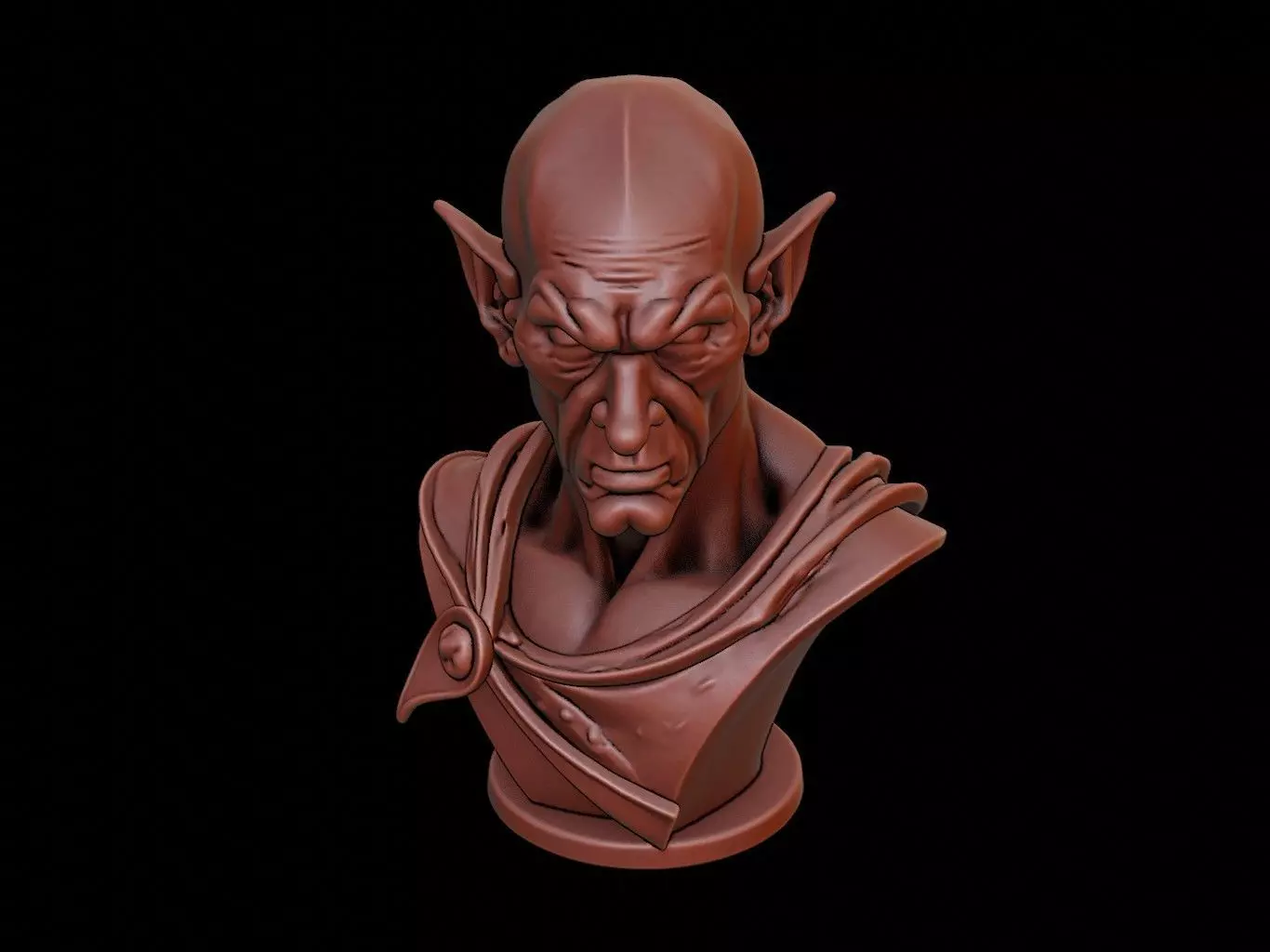 Dark Elf Bust 3D print model_0