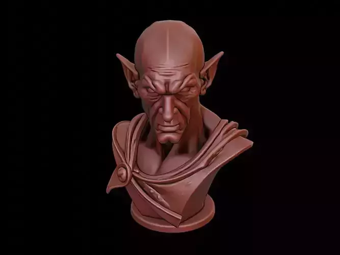 Dark Elf Bust 3D print model