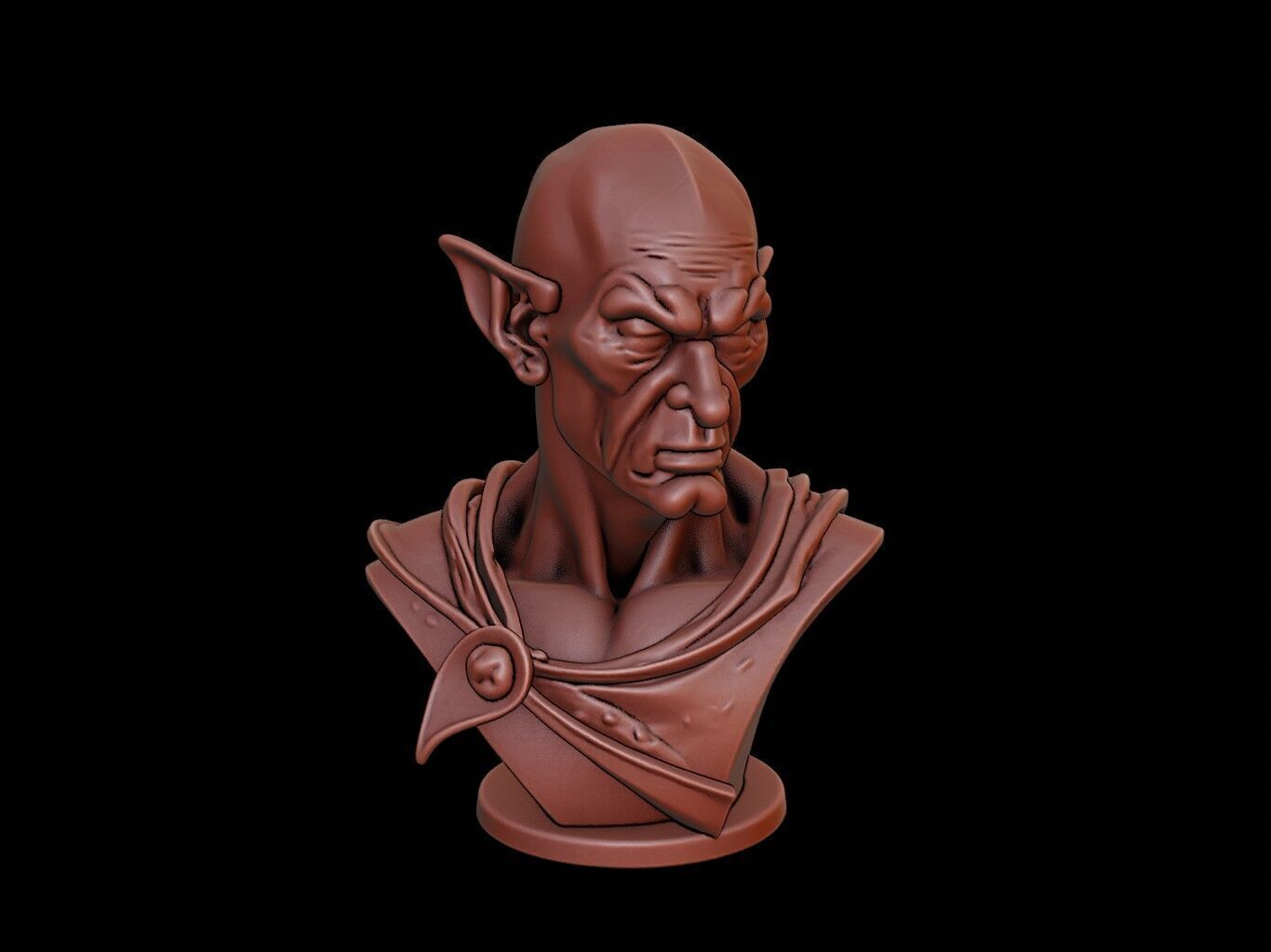 Dark Elf Bust 3D print model_1