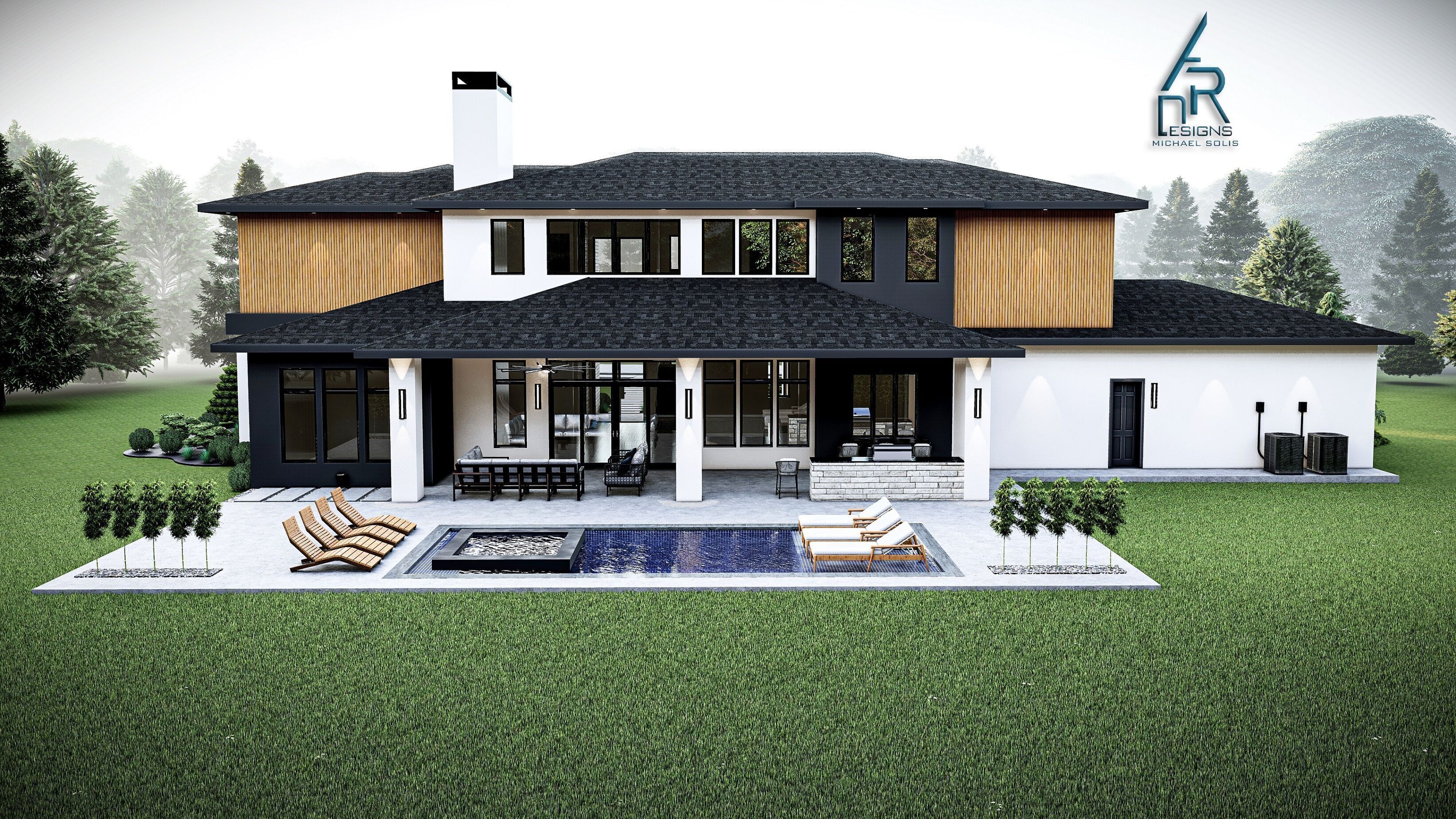 Modern House - Stl - Dae file - 3d model Only 3D print model_6