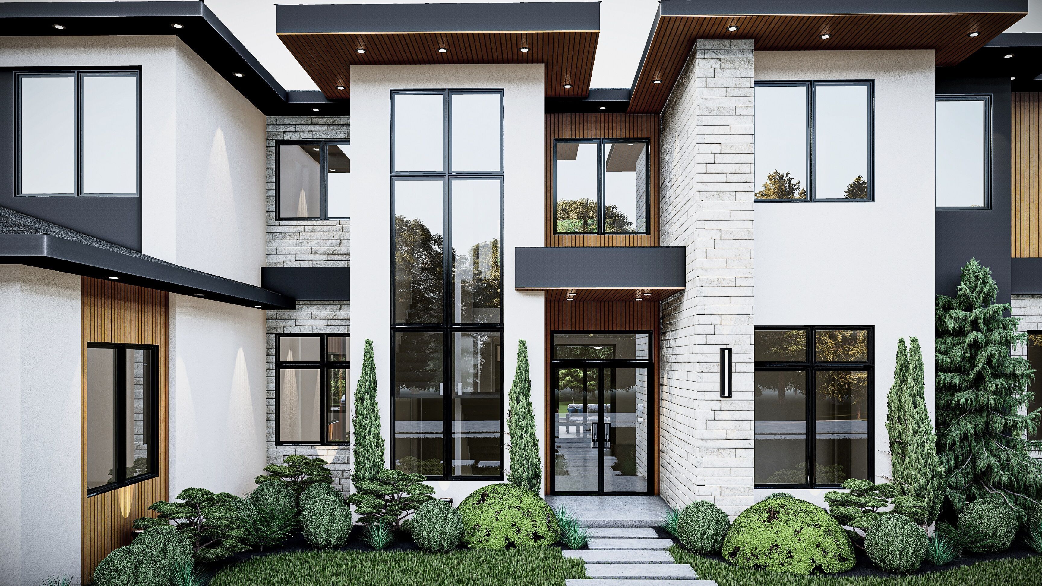 Modern House - Stl - Dae file - 3d model Only 3D print model_3