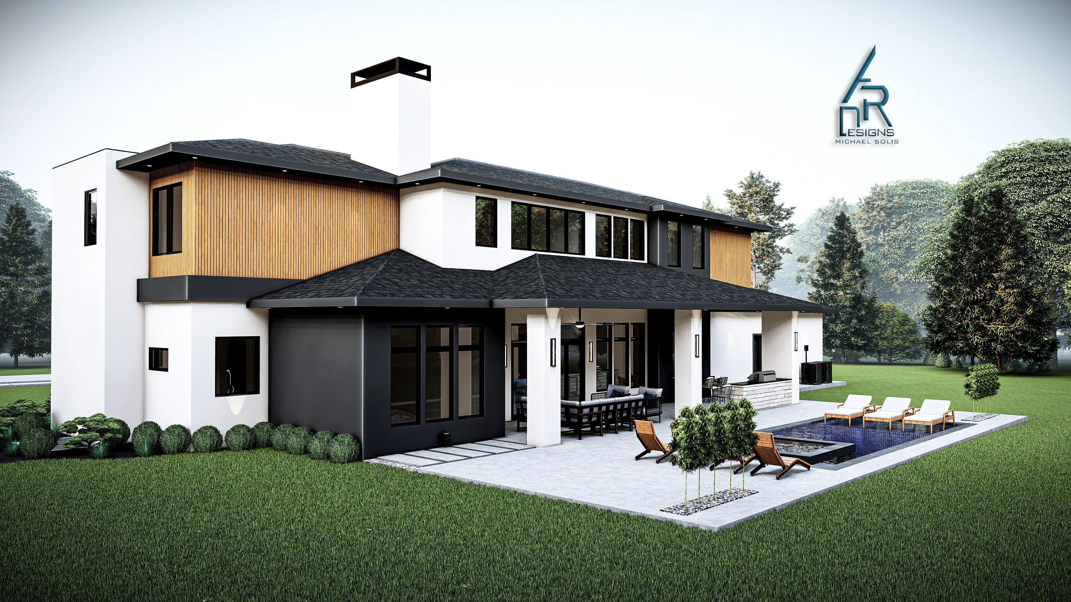 Modern House - Stl - Dae file - 3d model Only 3D print model_5