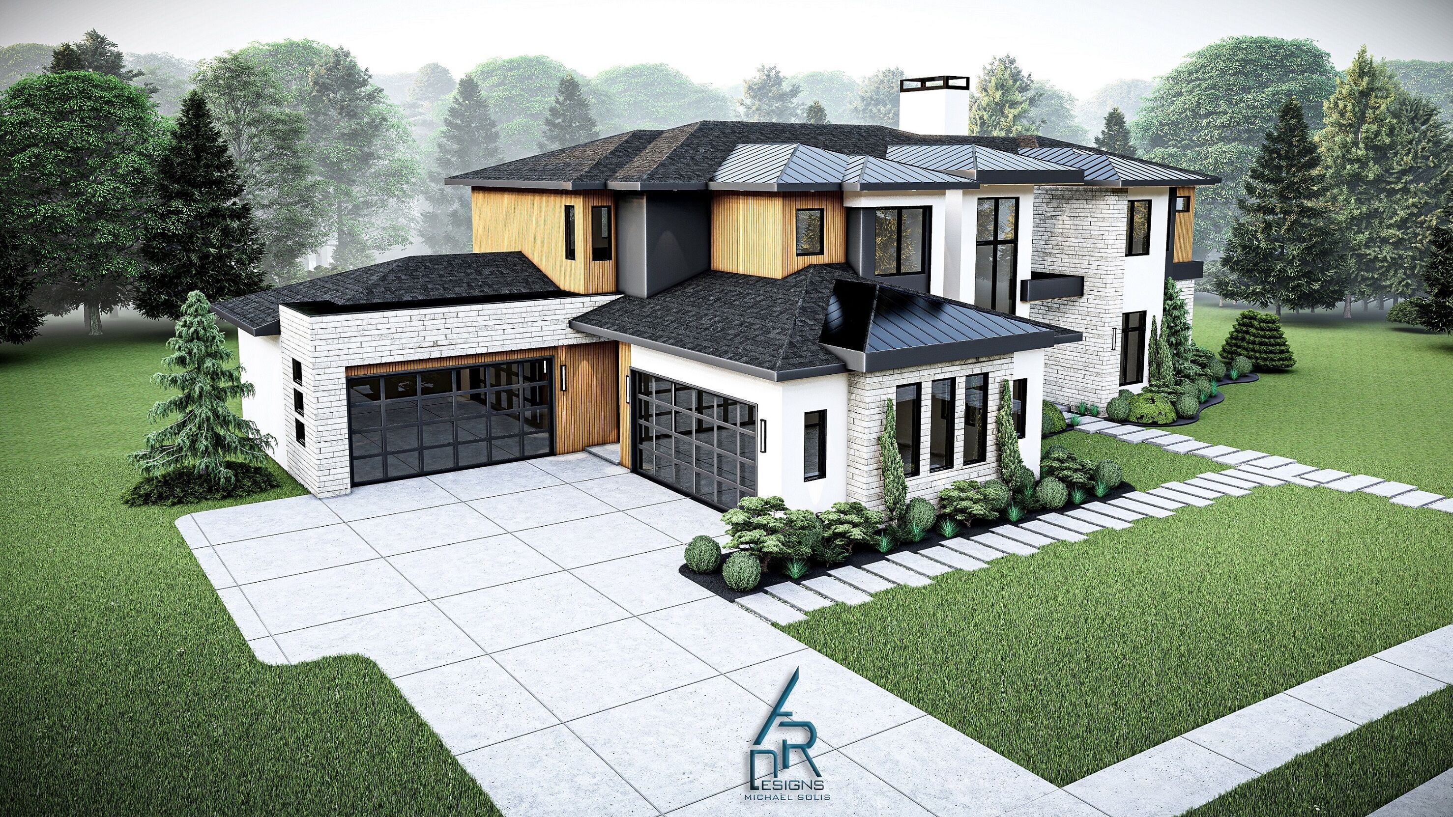 Modern House - Stl - Dae file - 3d model Only 3D print model_8