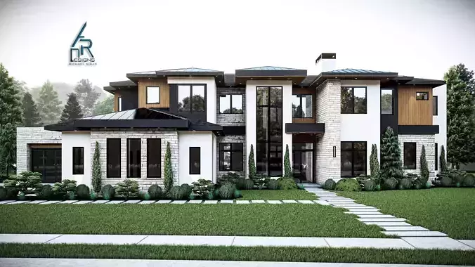 Modern House - Stl - Dae file - 3d model Only