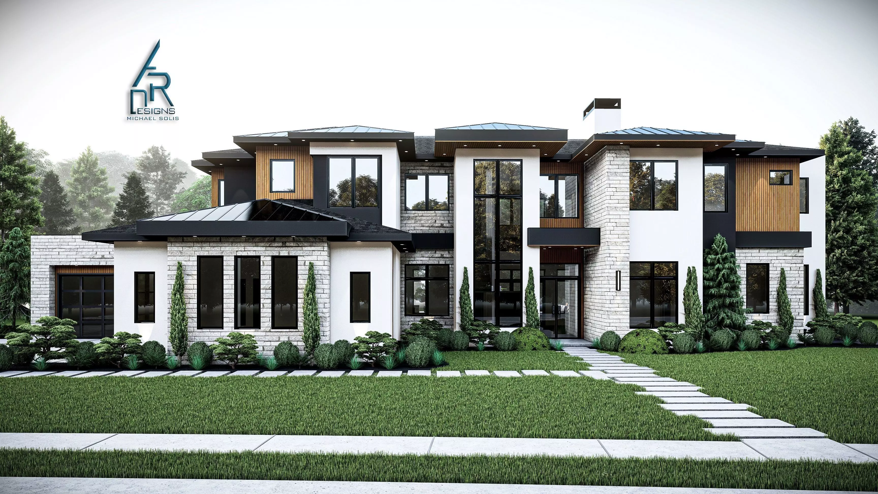 Modern House - Stl - Dae file - 3d model Only 3D print model_0