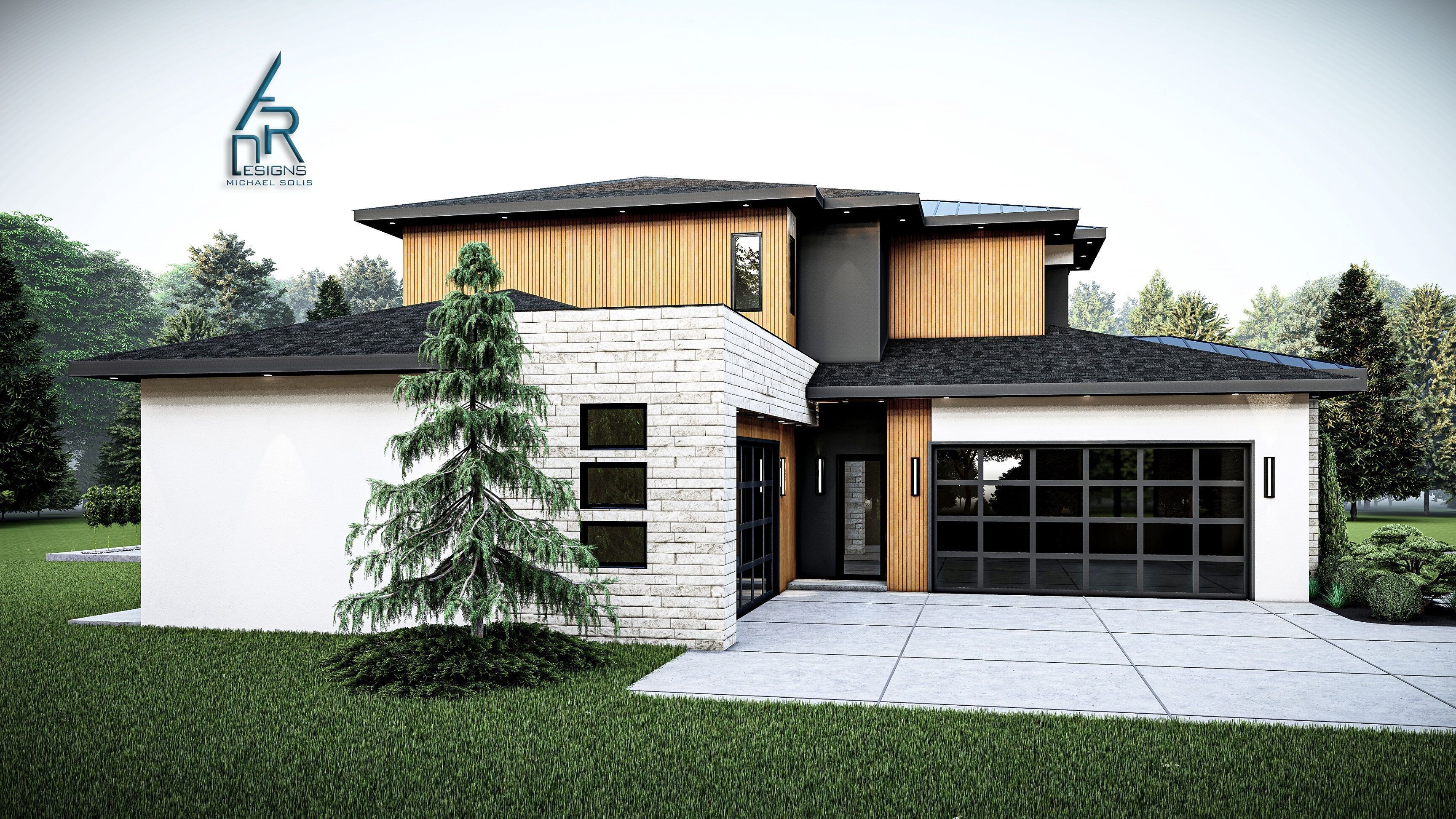 Modern House - Stl - Dae file - 3d model Only 3D print model_4