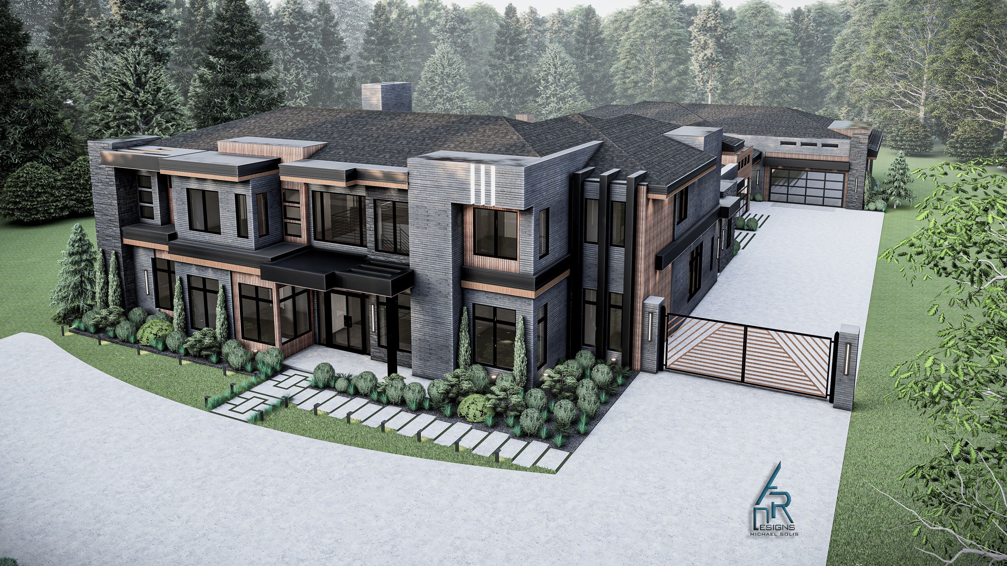 Modern House Number 6 - Stl - Dae file - 3d model Only 3D print model_9