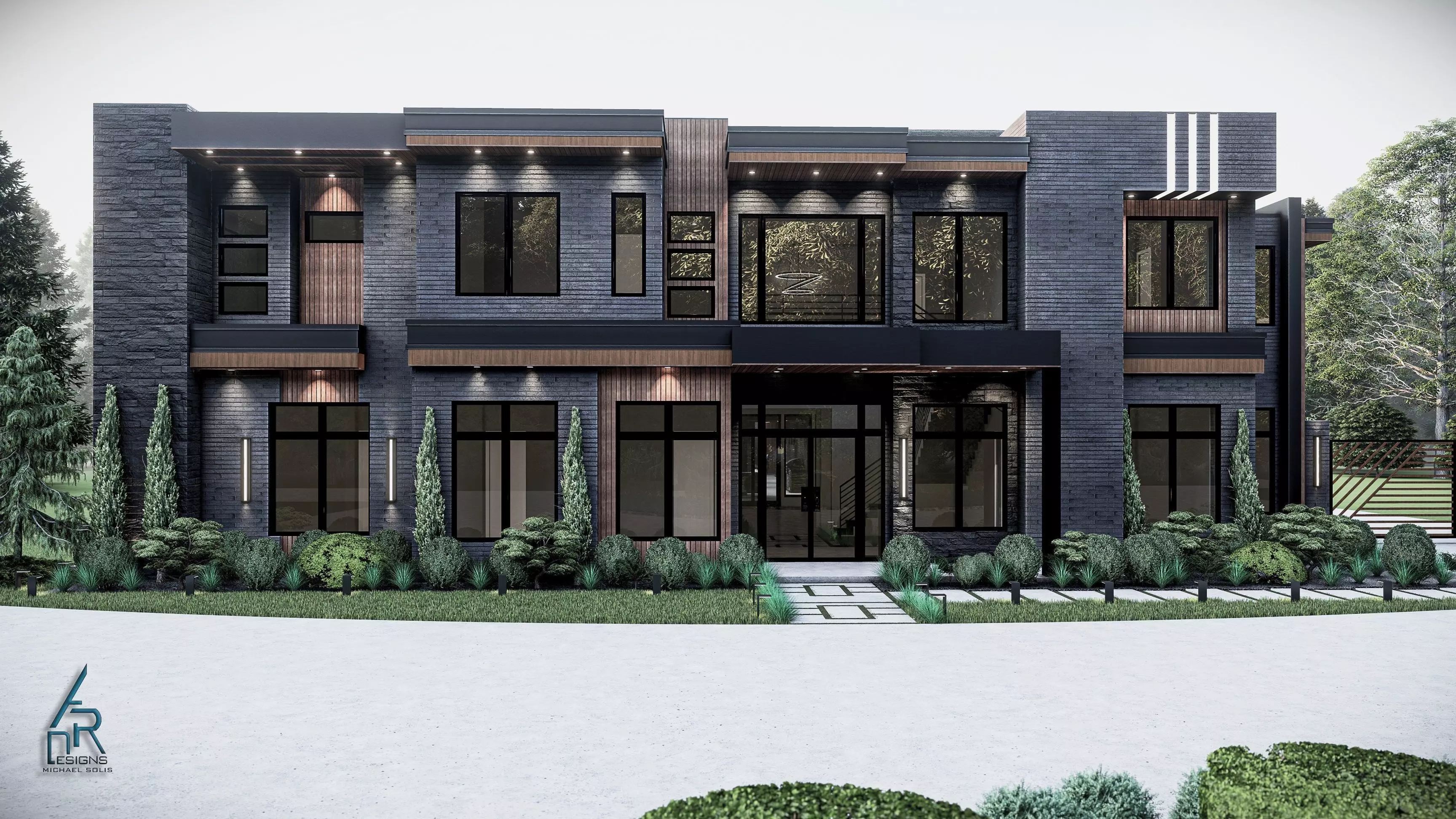 Modern House Number 6 - Stl - Dae file - 3d model Only 3D print model_0