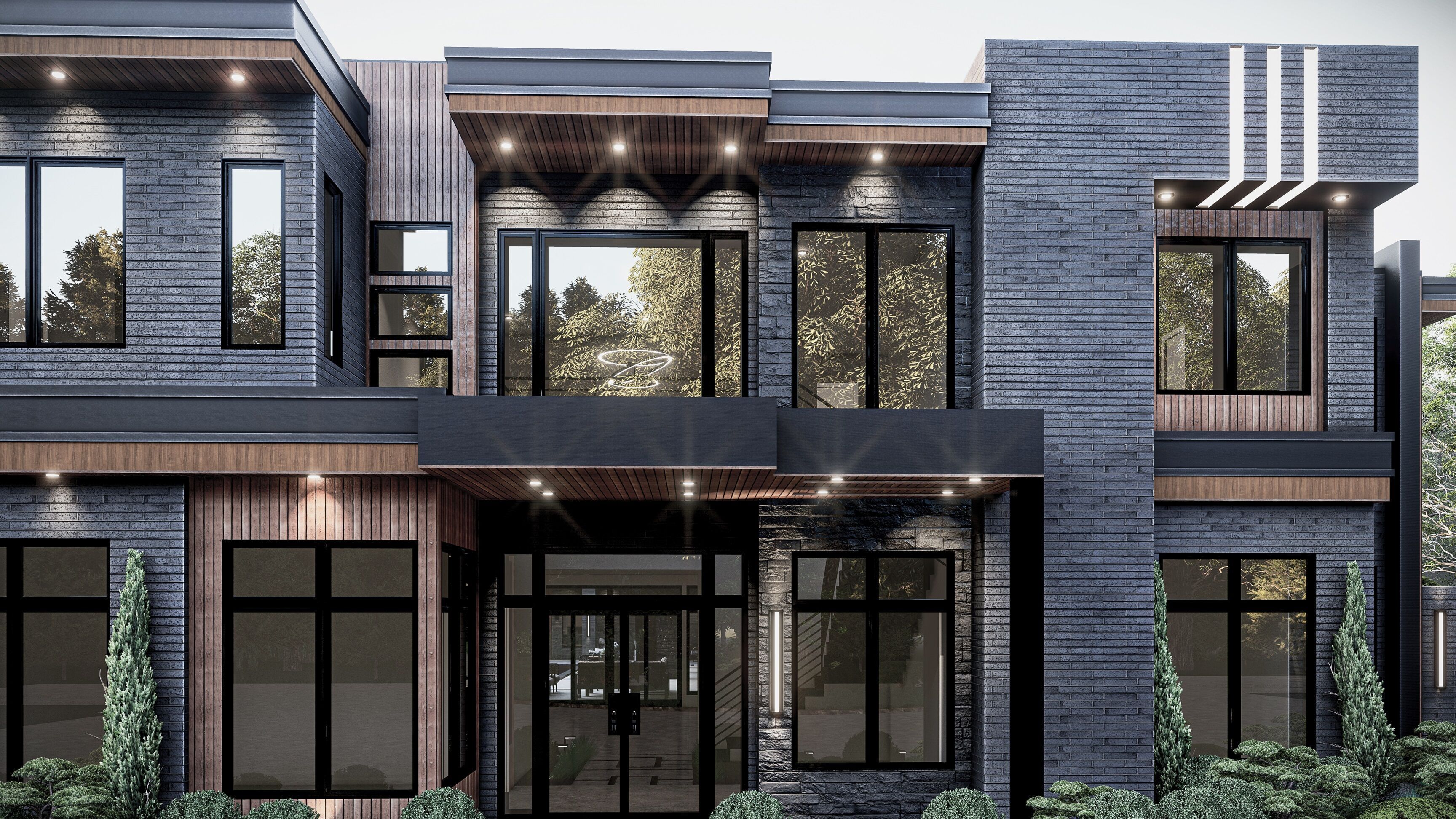 Modern House Number 6 - Stl - Dae file - 3d model Only 3D print model_8