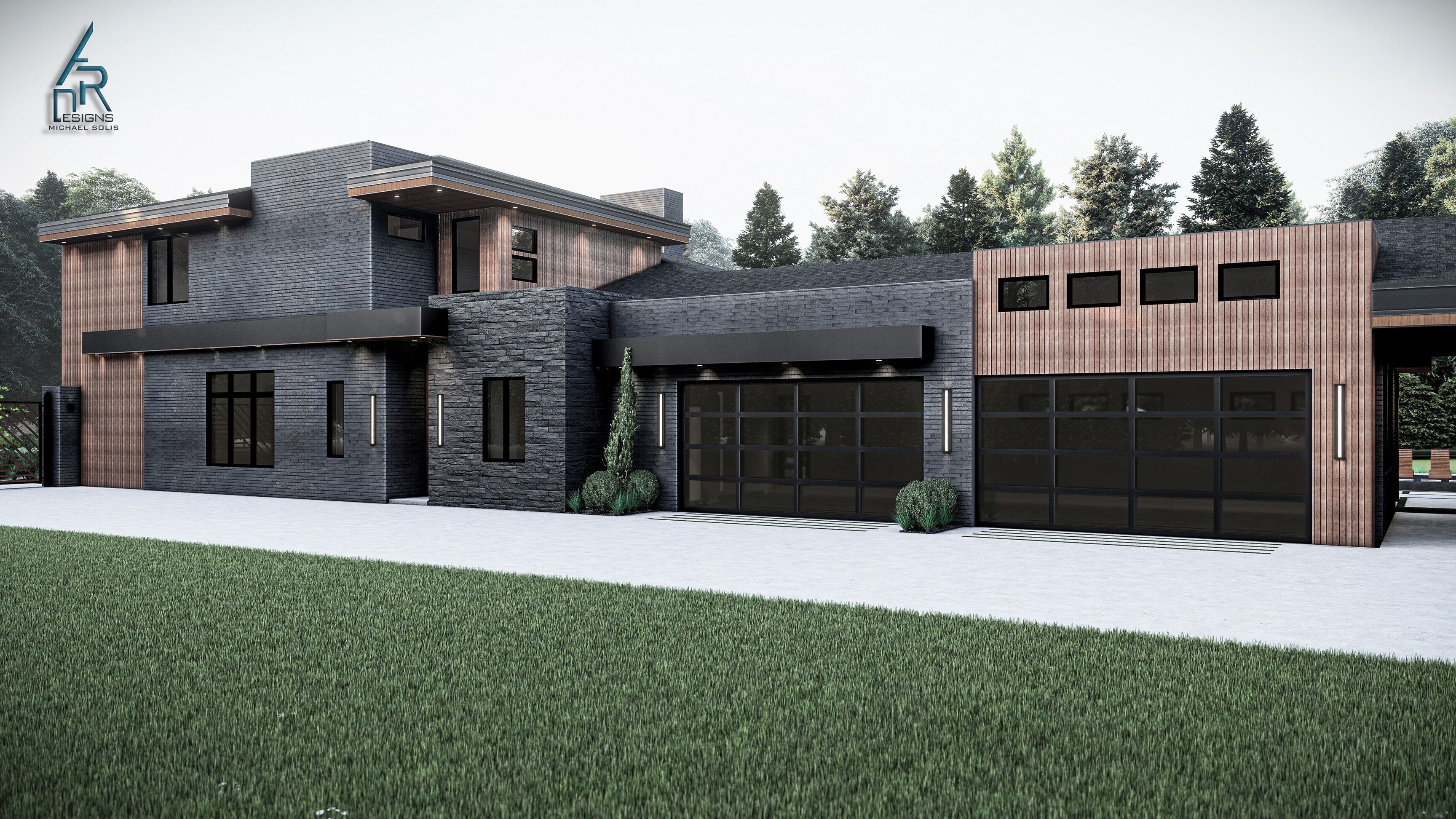 Modern House Number 6 - Stl - Dae file - 3d model Only 3D print model_12