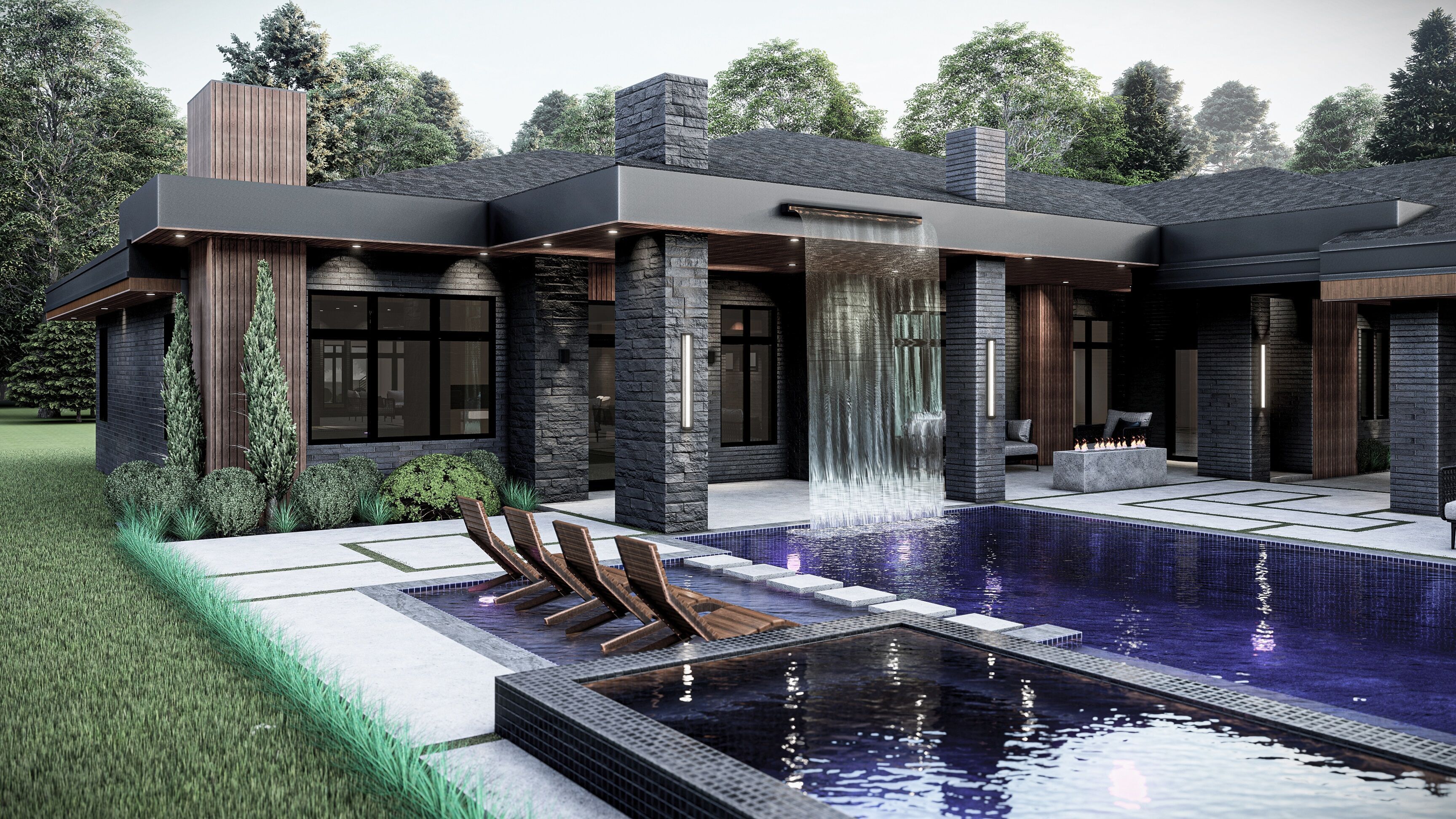 Modern House Number 6 - Stl - Dae file - 3d model Only 3D print model_2