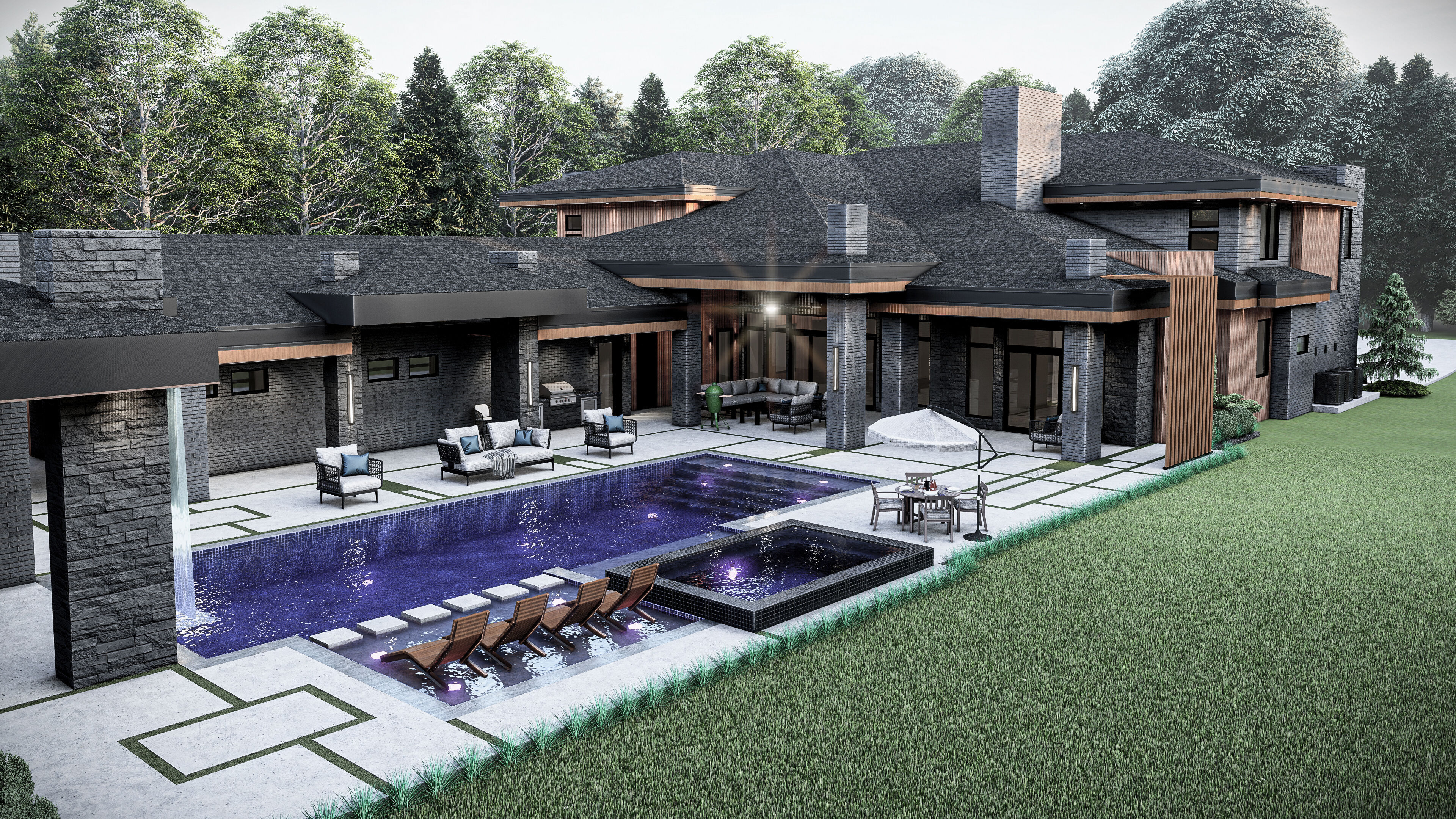 Modern House Number 6 - Stl - Dae file - 3d model Only 3D print model_3