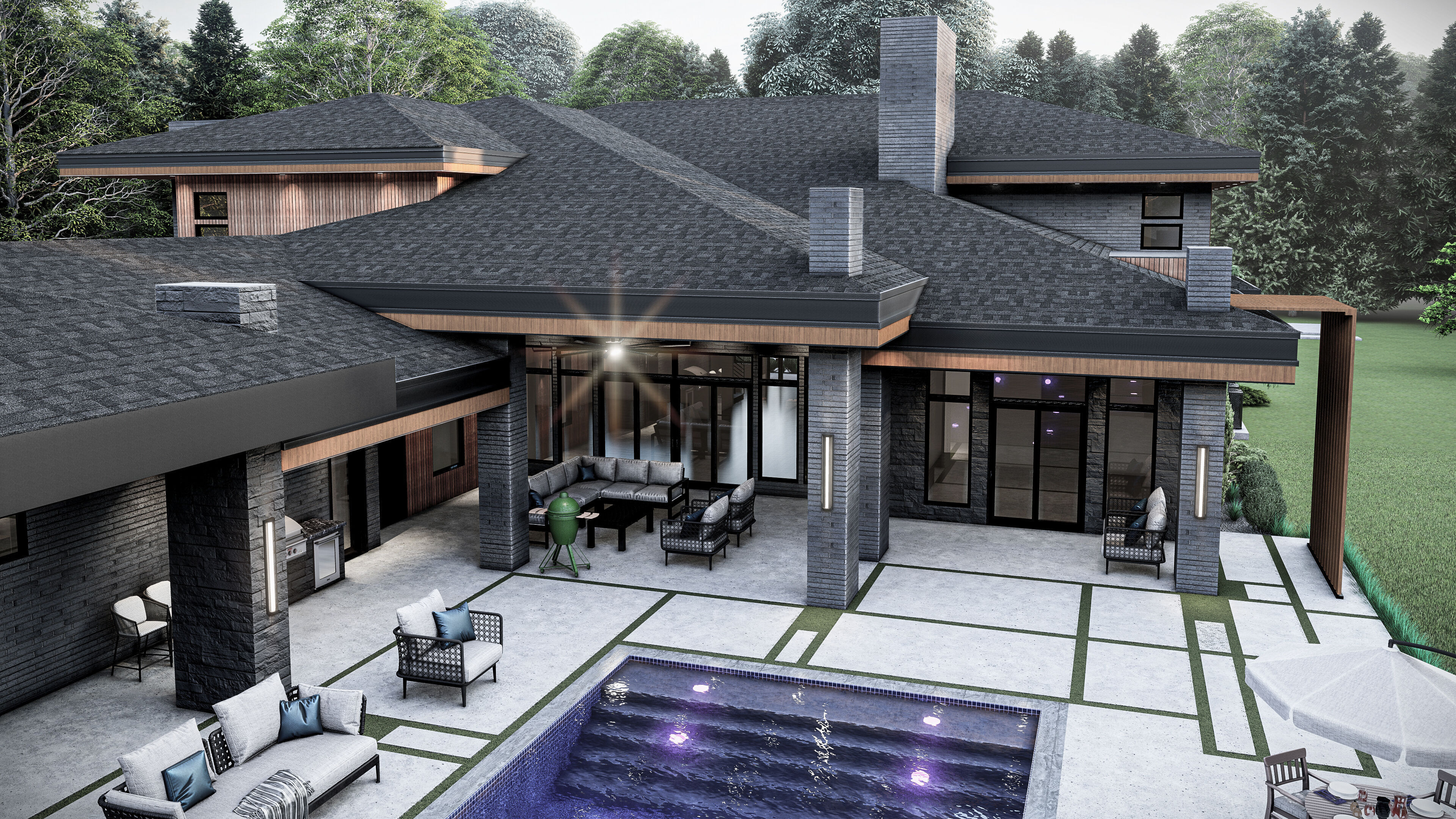 Modern House Number 6 - Stl - Dae file - 3d model Only 3D print model_4