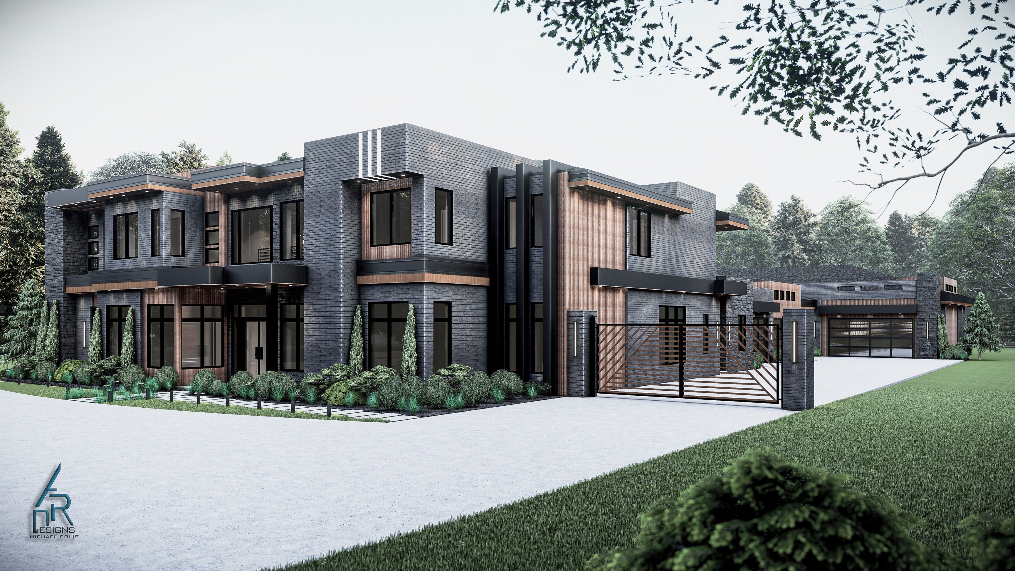 Modern House Number 6 - Stl - Dae file - 3d model Only 3D print model_1