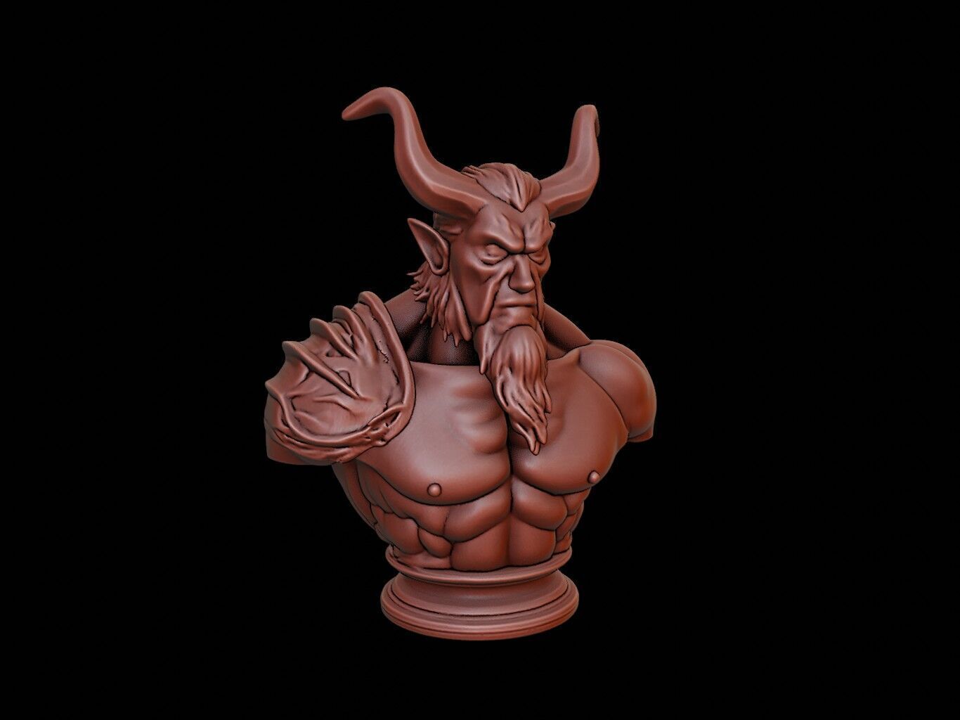 Demon Lord Bust 3D print model_1
