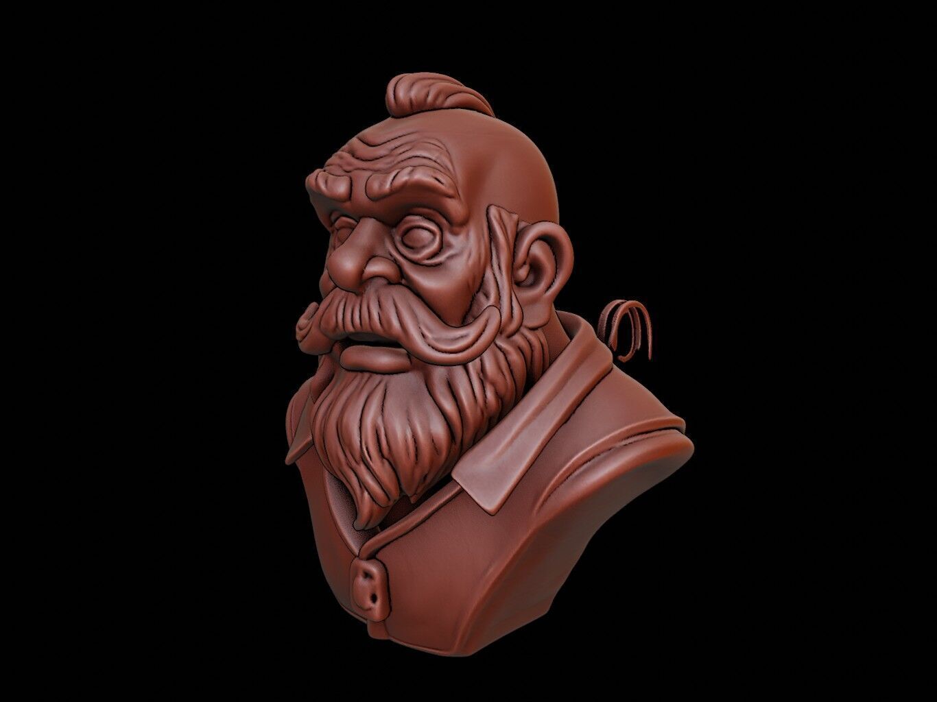 Dwarf Bust 3D print model_2