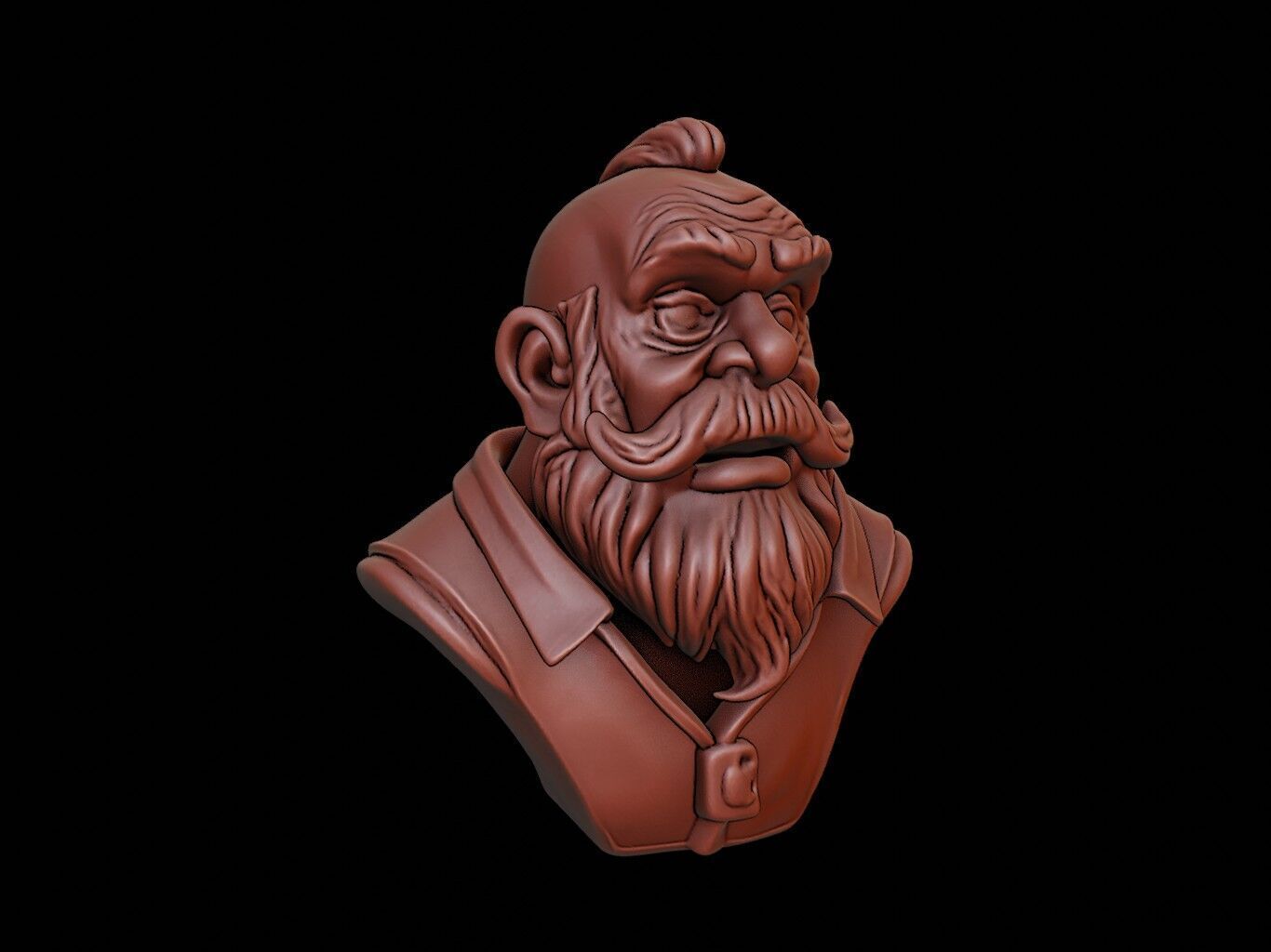 Dwarf Bust 3D print model_1