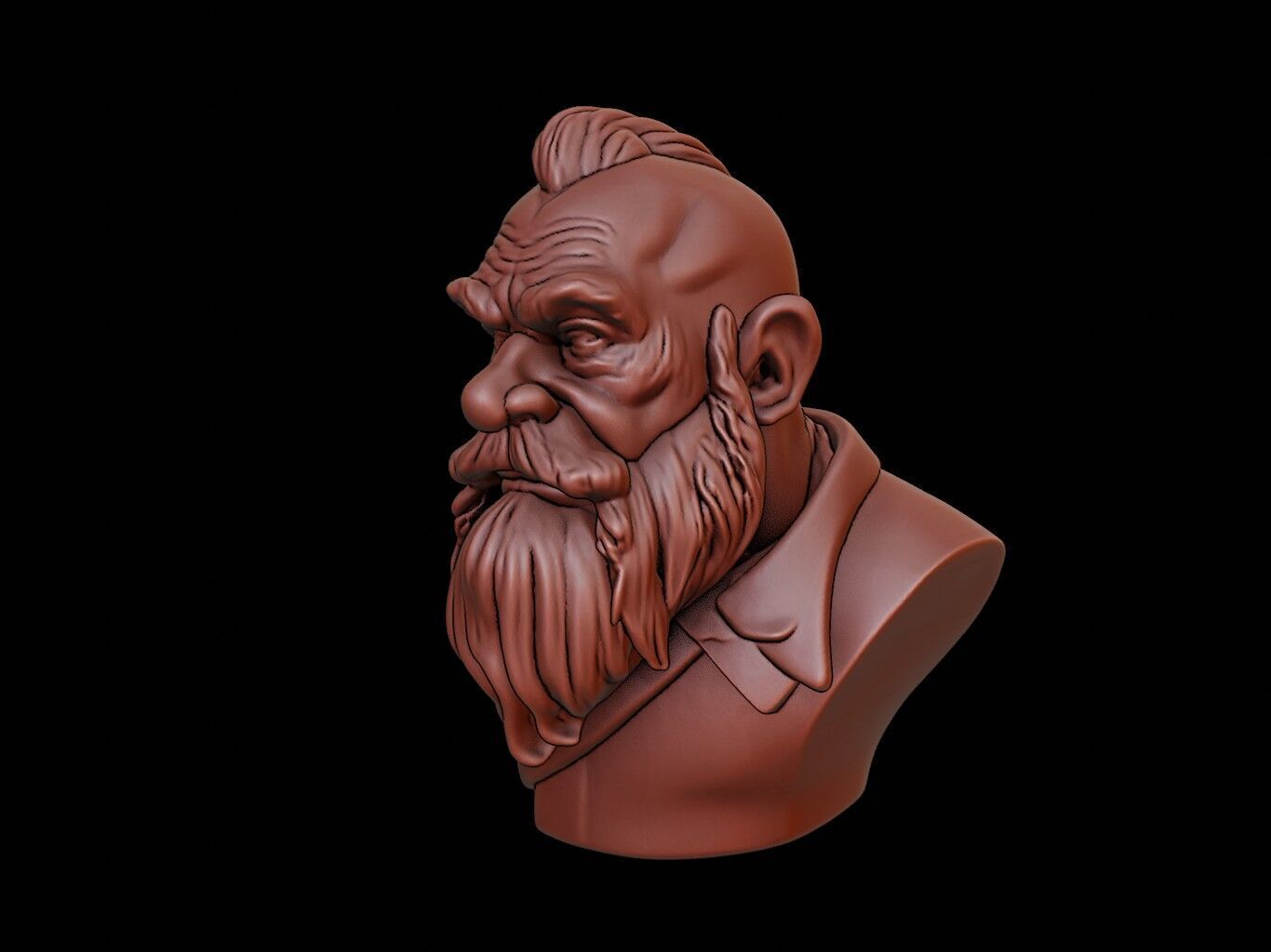 Dwarf Bust 3D print model_2
