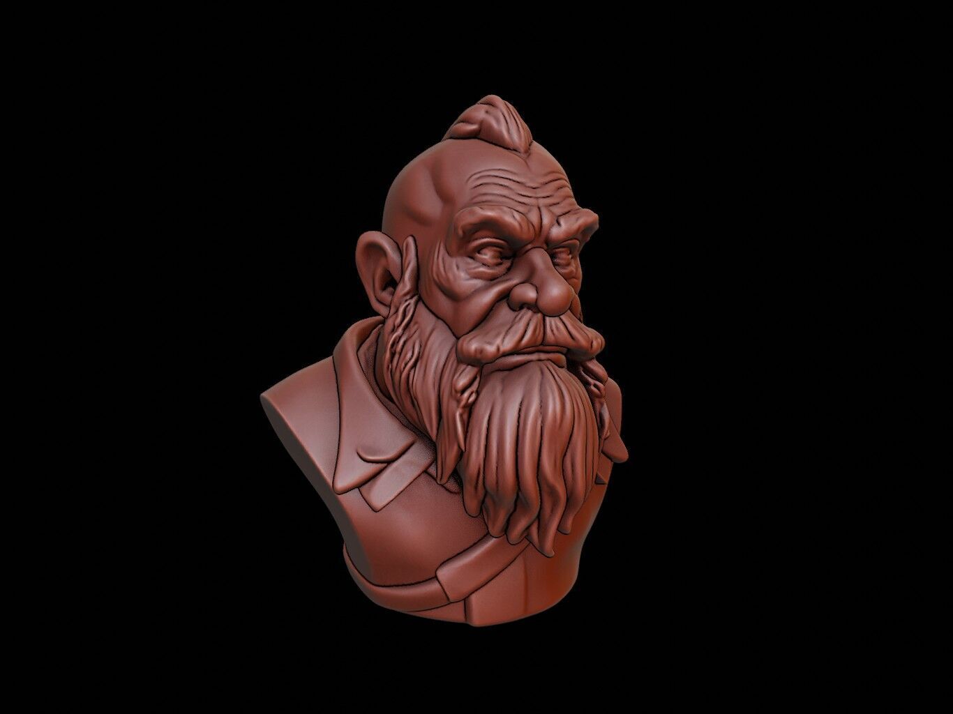 Dwarf Bust 3D print model_1