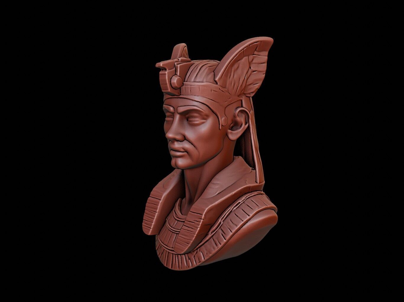 Egyptian God Bust 3D print model_2