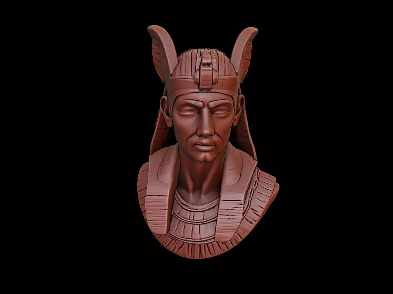 Egyptian God Bust 3D print model_0