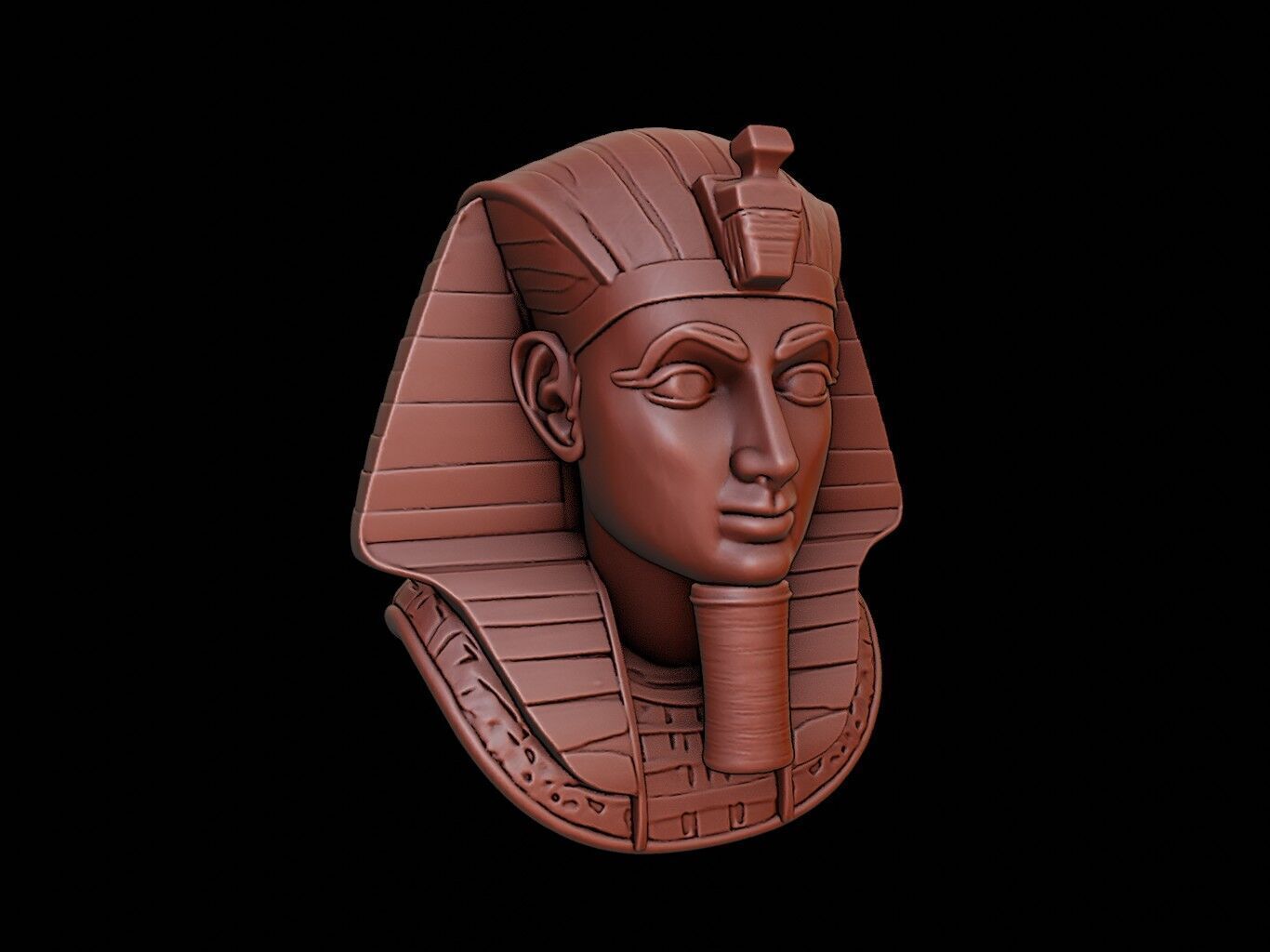 Egyptian Pharaoh Bust 3D print model_1