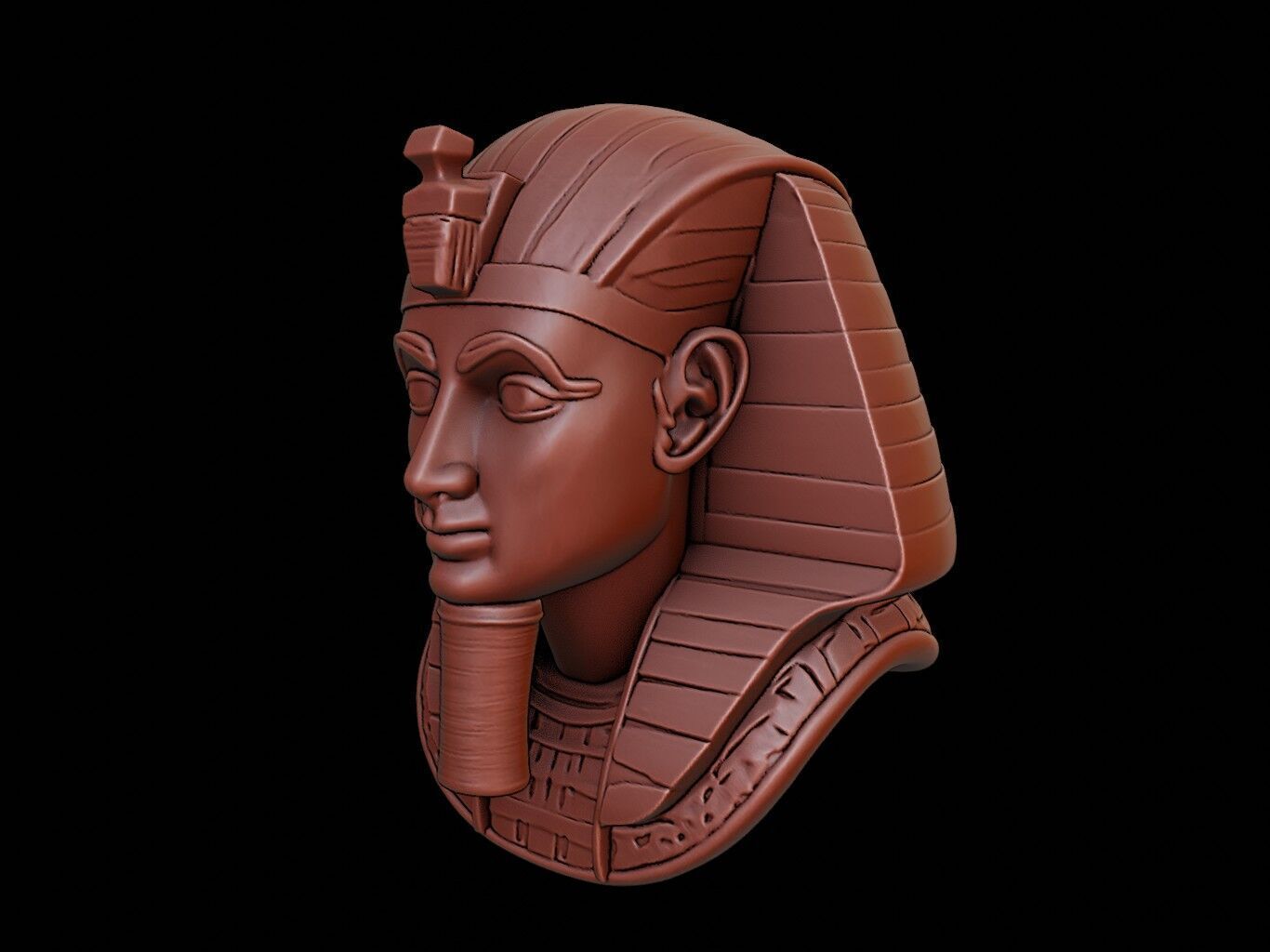 Egyptian Pharaoh Bust 3D print model_2