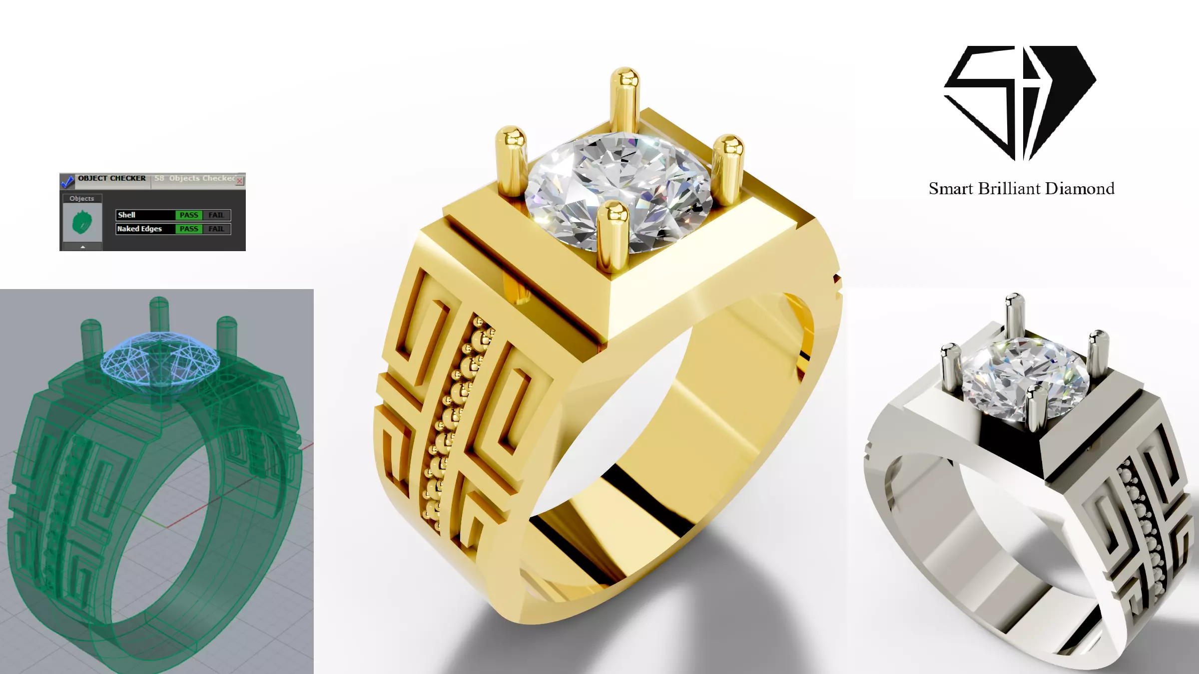 Imperium Diamond Signet Ring mr0087 3D print model
