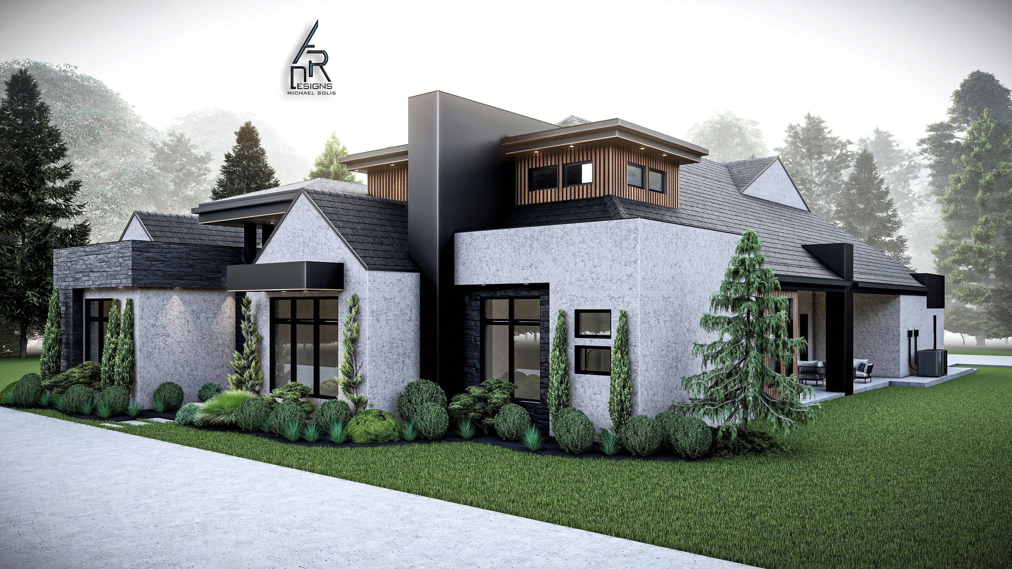 Modern House Number 7 - Stl-Dae file - 3d model Only 3D print model_3