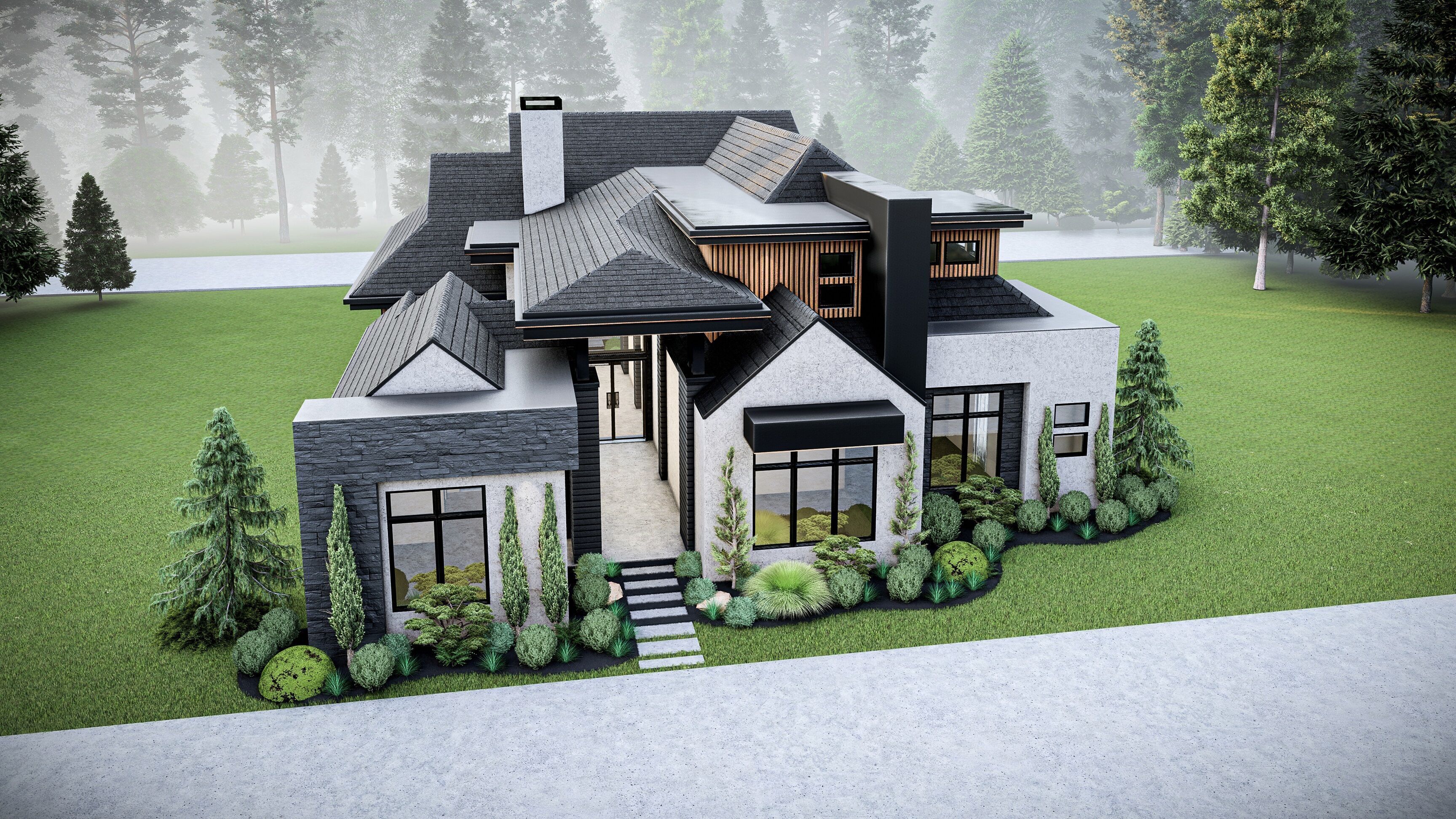 Modern House Number 7 - Stl-Dae file - 3d model Only 3D print model_2