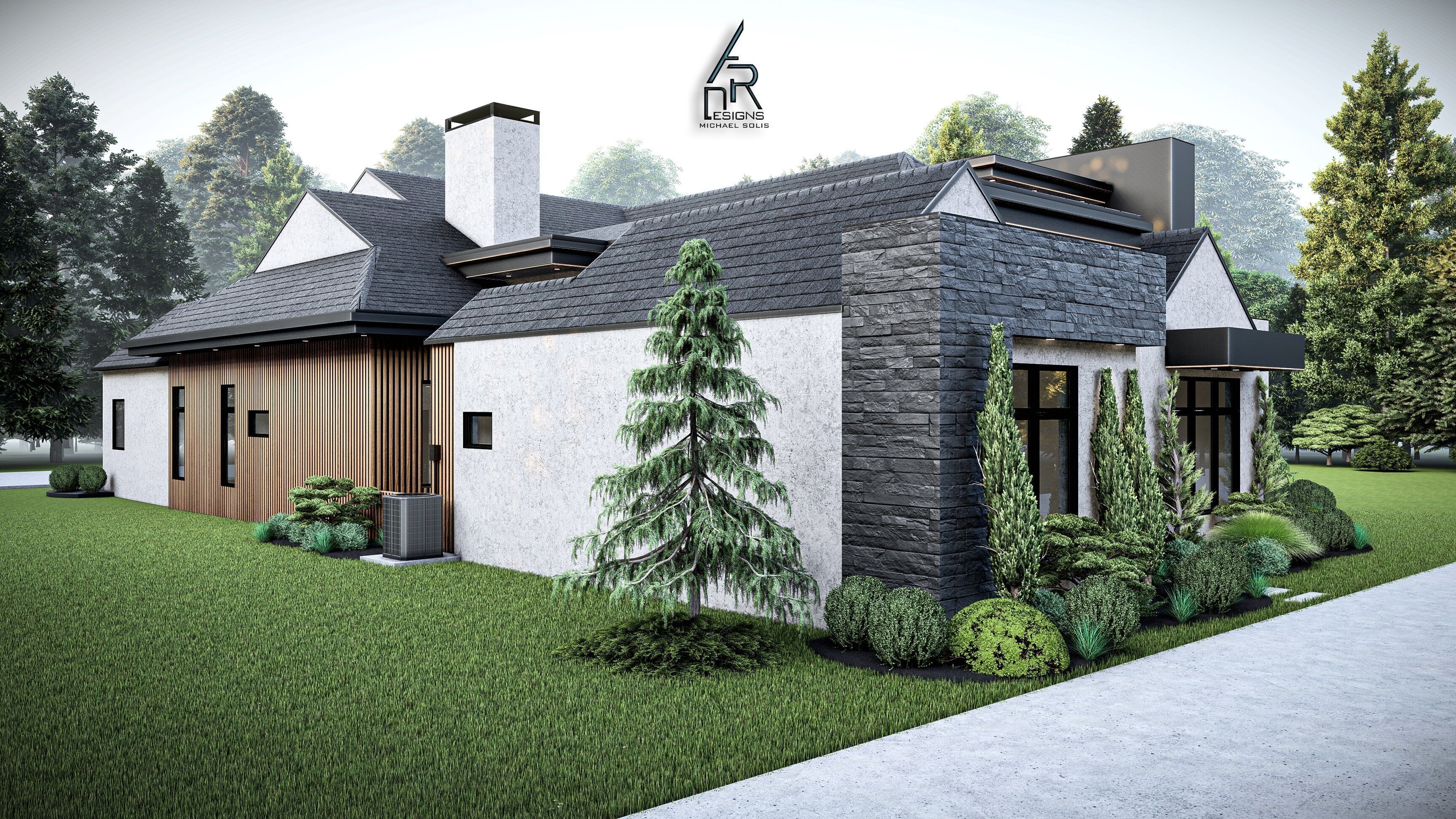 Modern House Number 7 - Stl-Dae file - 3d model Only 3D print model_4