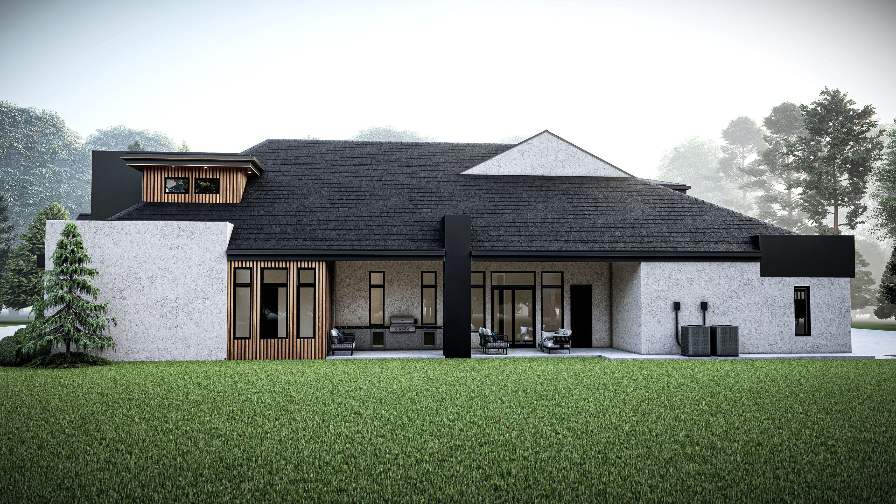 Modern House Number 7 - Stl-Dae file - 3d model Only 3D print model_1