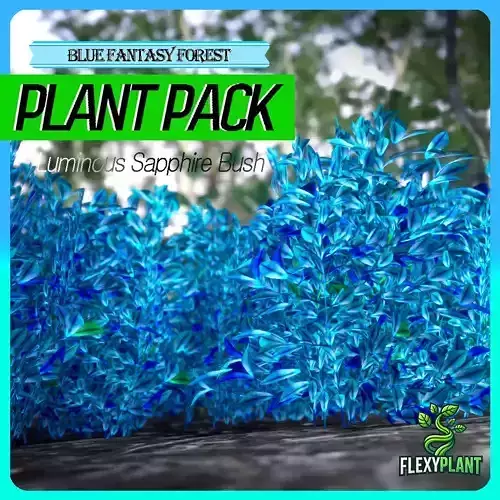 Blue Fantasy Forest - 6 Luminous Sapphire Bush Grass Fern Plant
